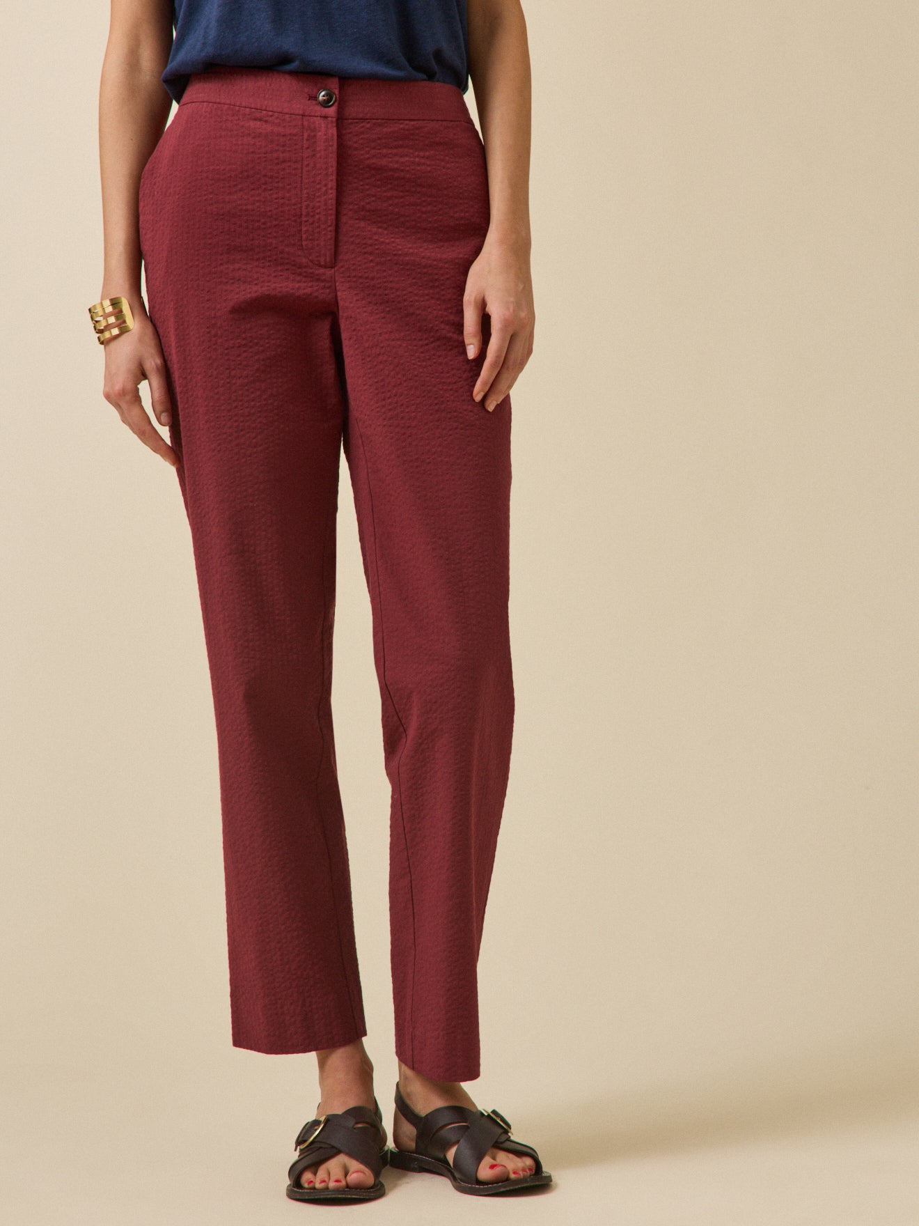 Damen-Zigarettenhose Julie aus Seersucker