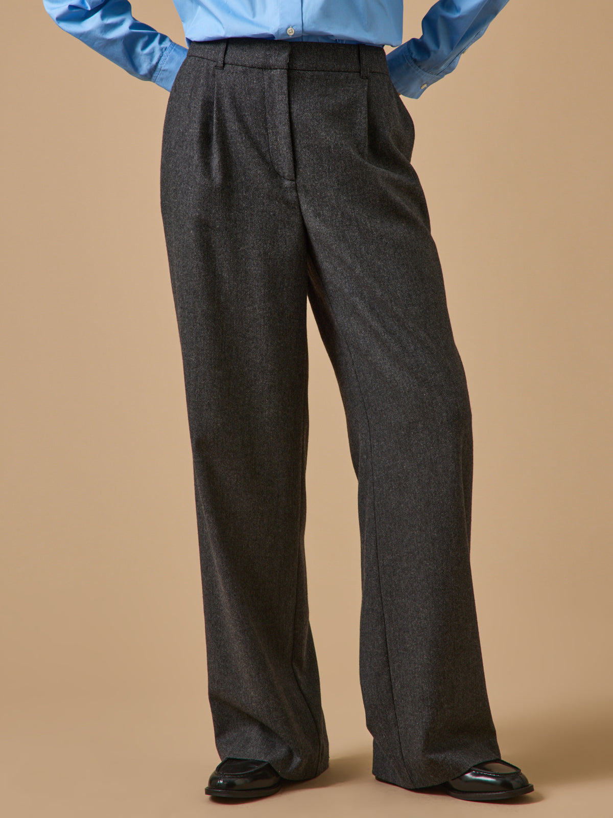 Damenhose aus Flanell mit Fischgratmuster Aglaé