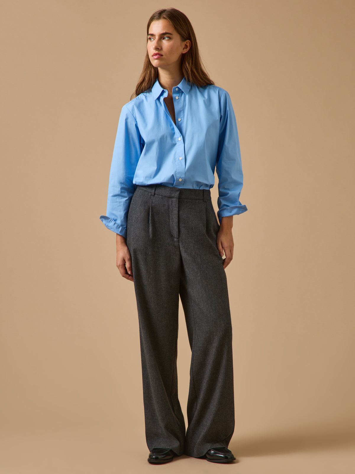 Damenhose aus Flanell mit Fischgratmuster Aglaé