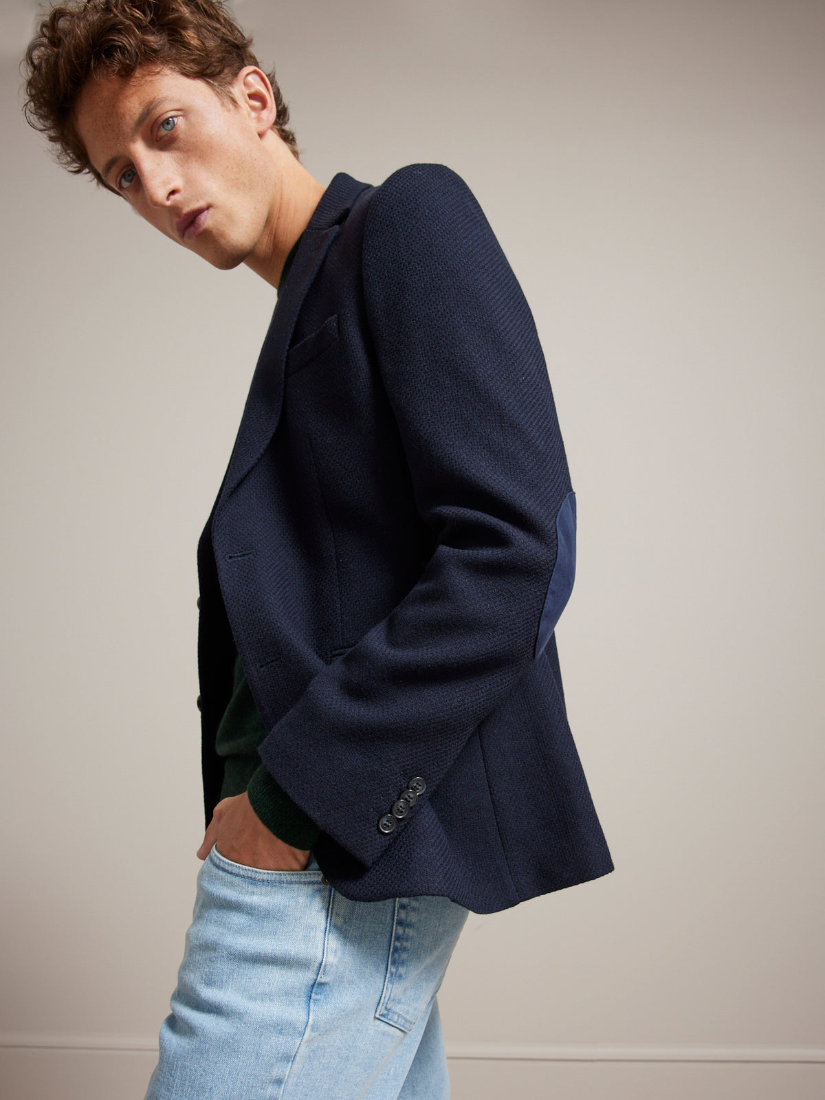 Blazer tissu natté homme