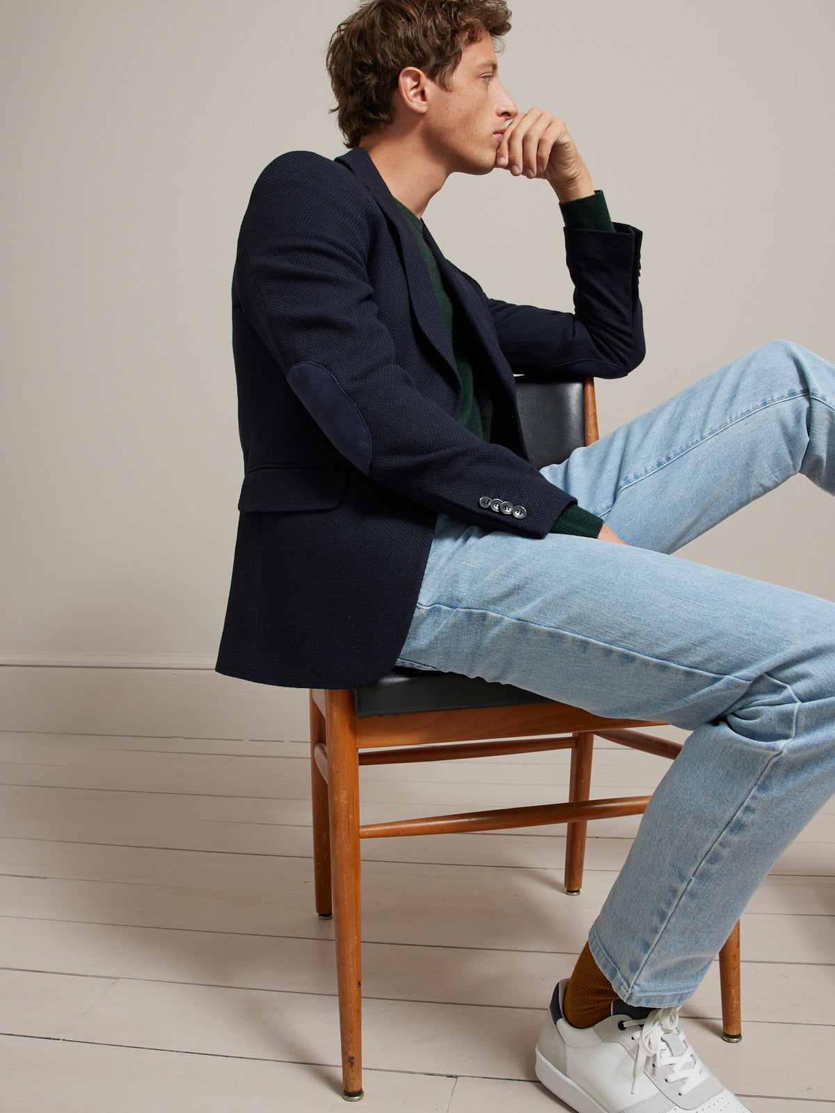 Blazer tissu natté homme