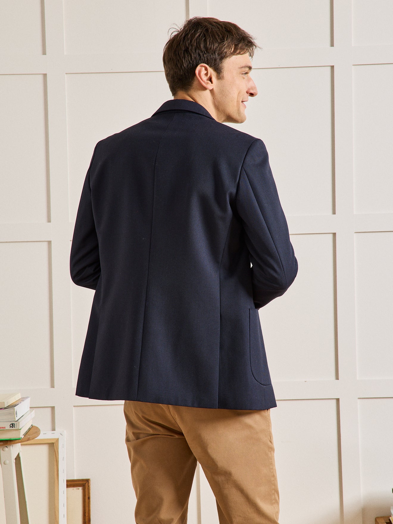 Veste blazer en twill homme boutons dorés