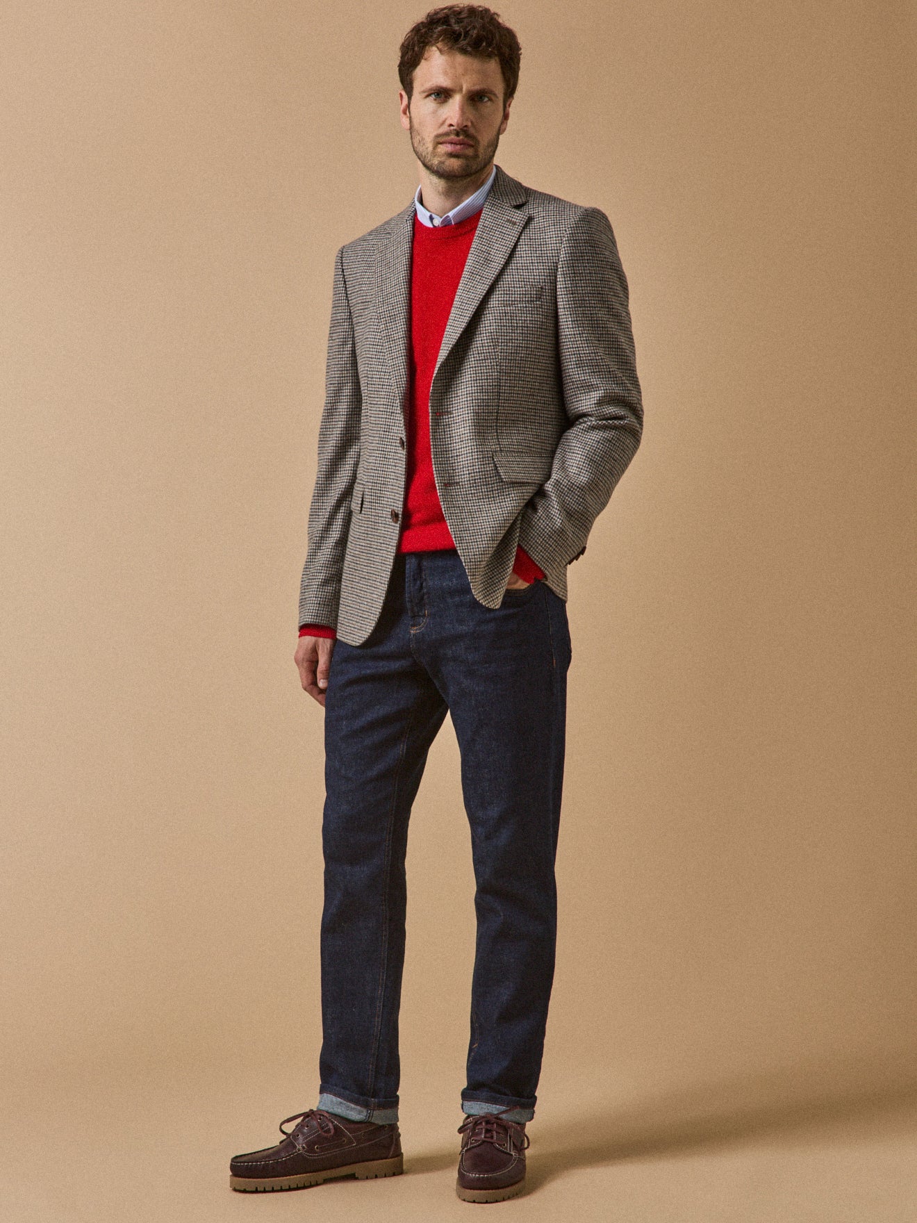 Herren-Blazer aus Wolltuch mit Glencheck-Muster