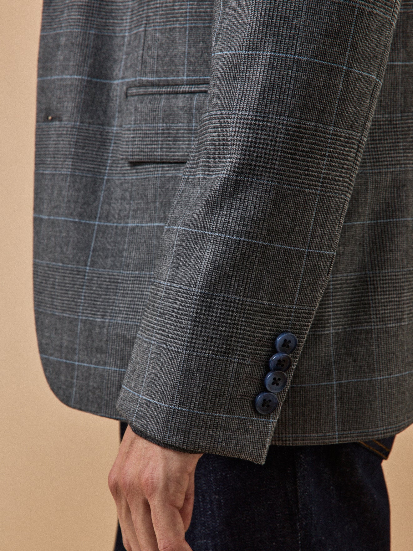 Herren-Blazer aus kühlem Wolltuch mit Glencheck-Muster