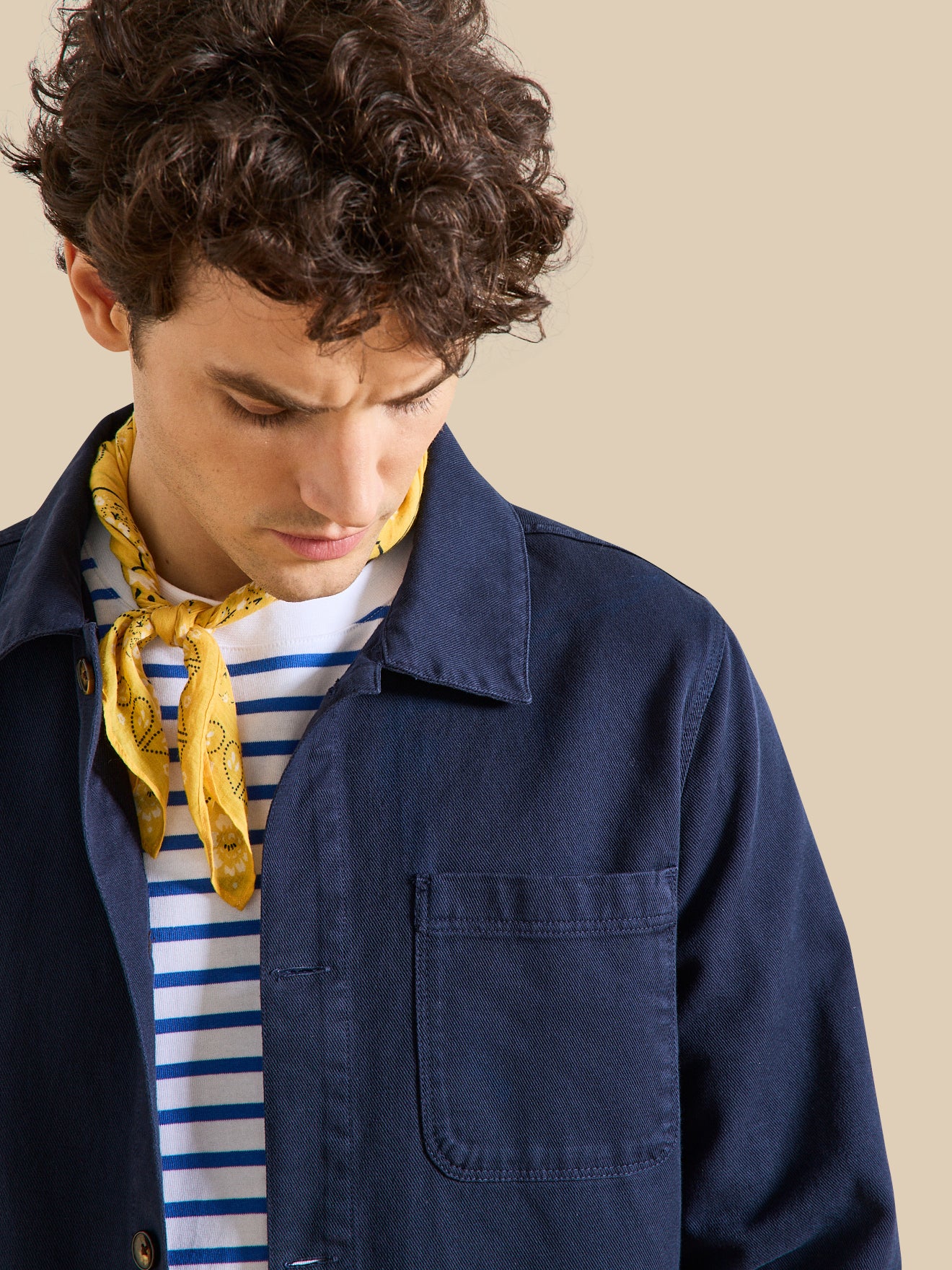 Herrenjacke im Working-Esprit - Twill aus recycelter Baumwolle