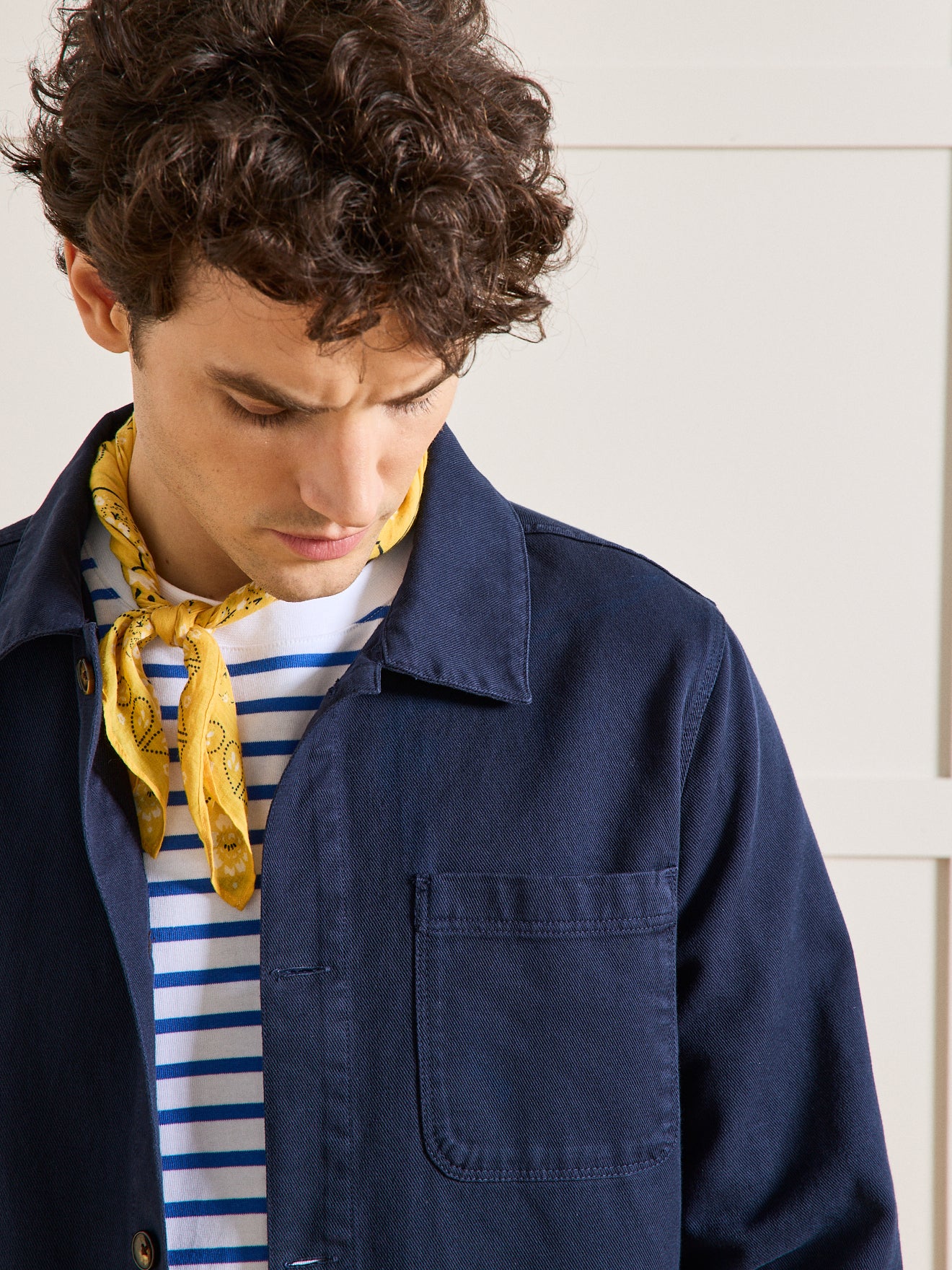 Herrenjacke im Working-Esprit - Twill aus recycelter Baumwolle