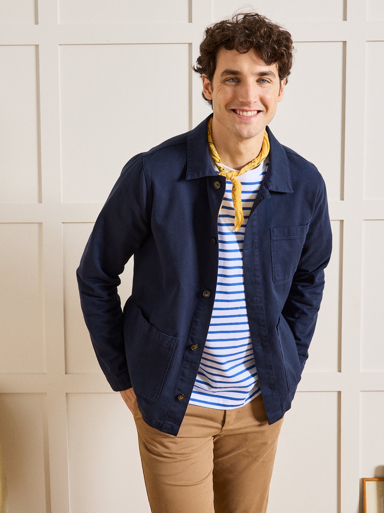 Herrenjacke im Working-Esprit - Twill aus recycelter Baumwolle