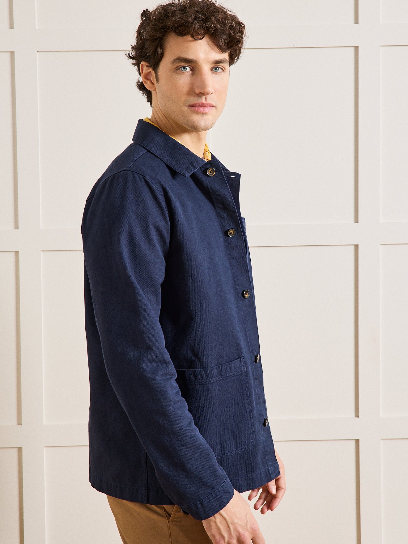 Herrenjacke im Working-Esprit - Twill aus recycelter Baumwolle