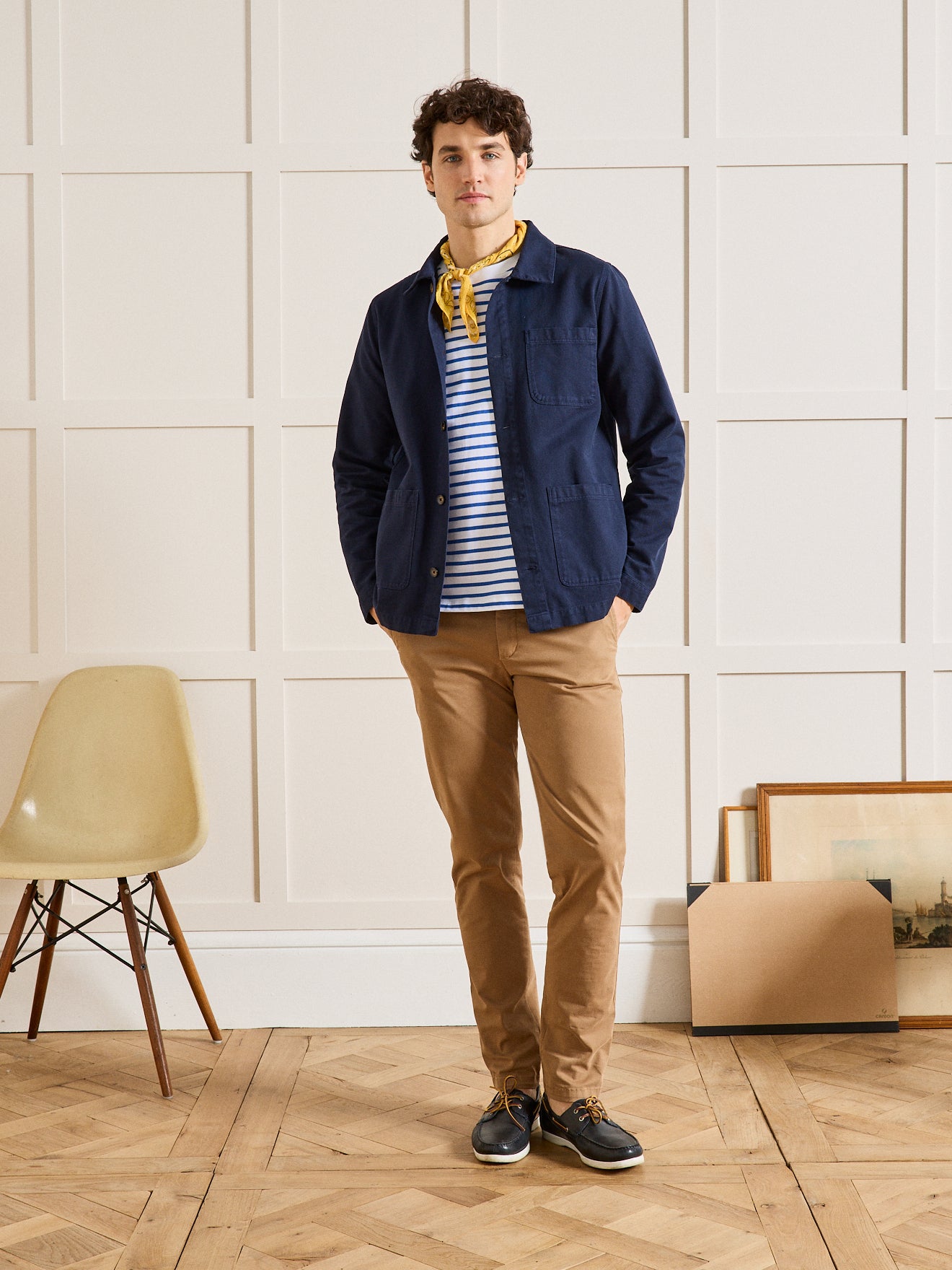 Herrenjacke im Working-Esprit - Twill aus recycelter Baumwolle