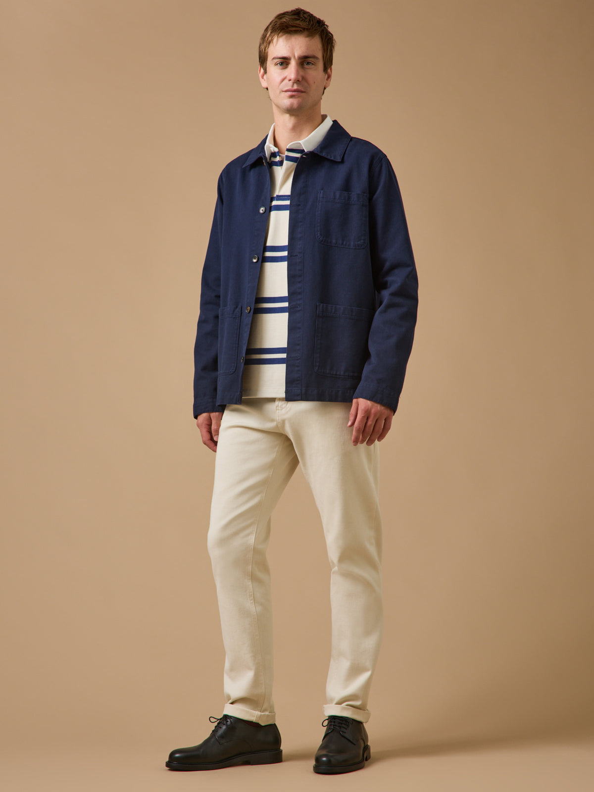 Herrenjacke im Working-Esprit - Twill aus recycelter Baumwolle