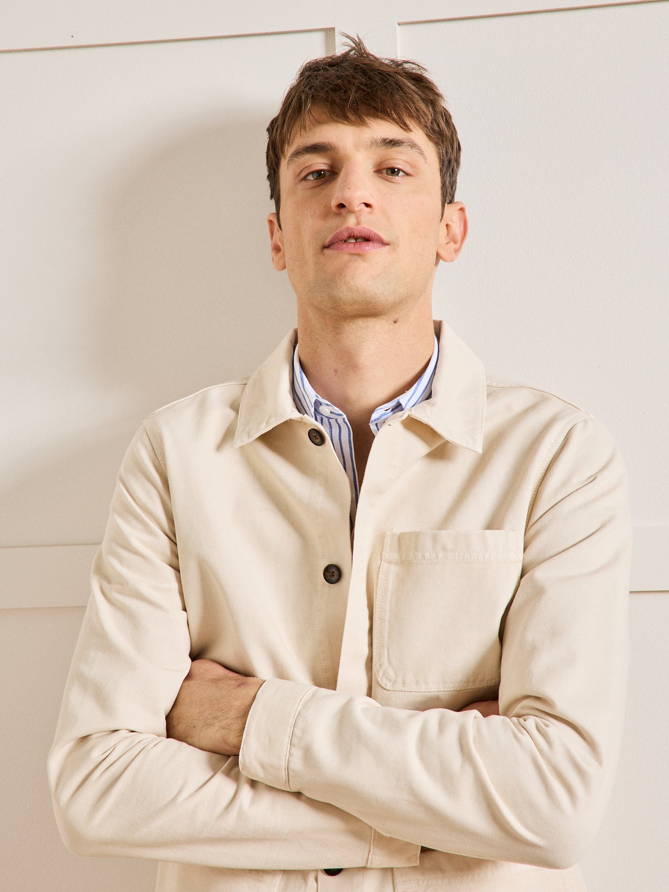 Herrenjacke im Working-Esprit - Twill aus recycelter Baumwolle