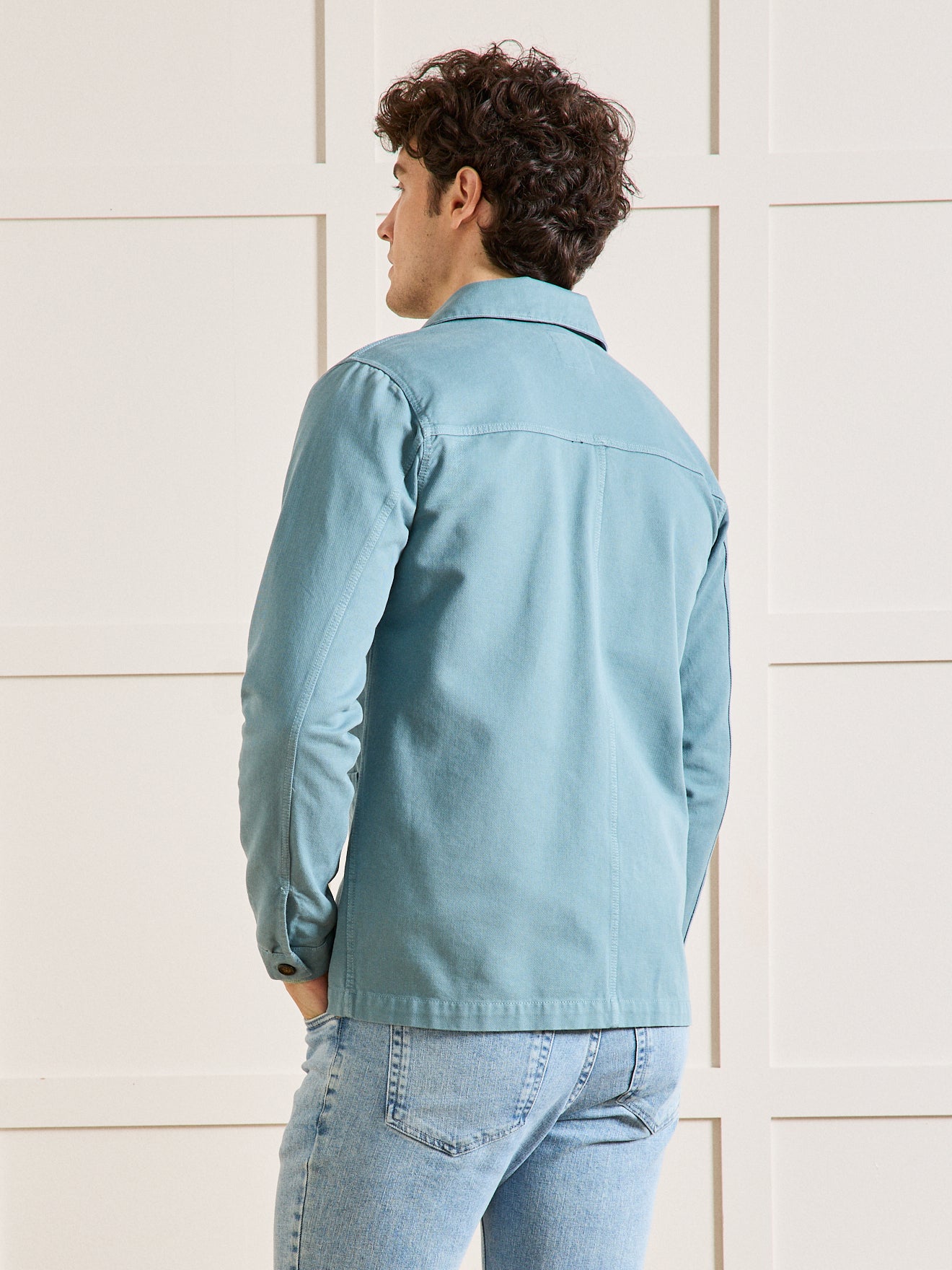 Herrenjacke im Working-Esprit - Twill aus recycelter Baumwolle