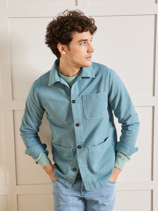 Herrenjacke im Working-Esprit - Twill aus recycelter Baumwolle