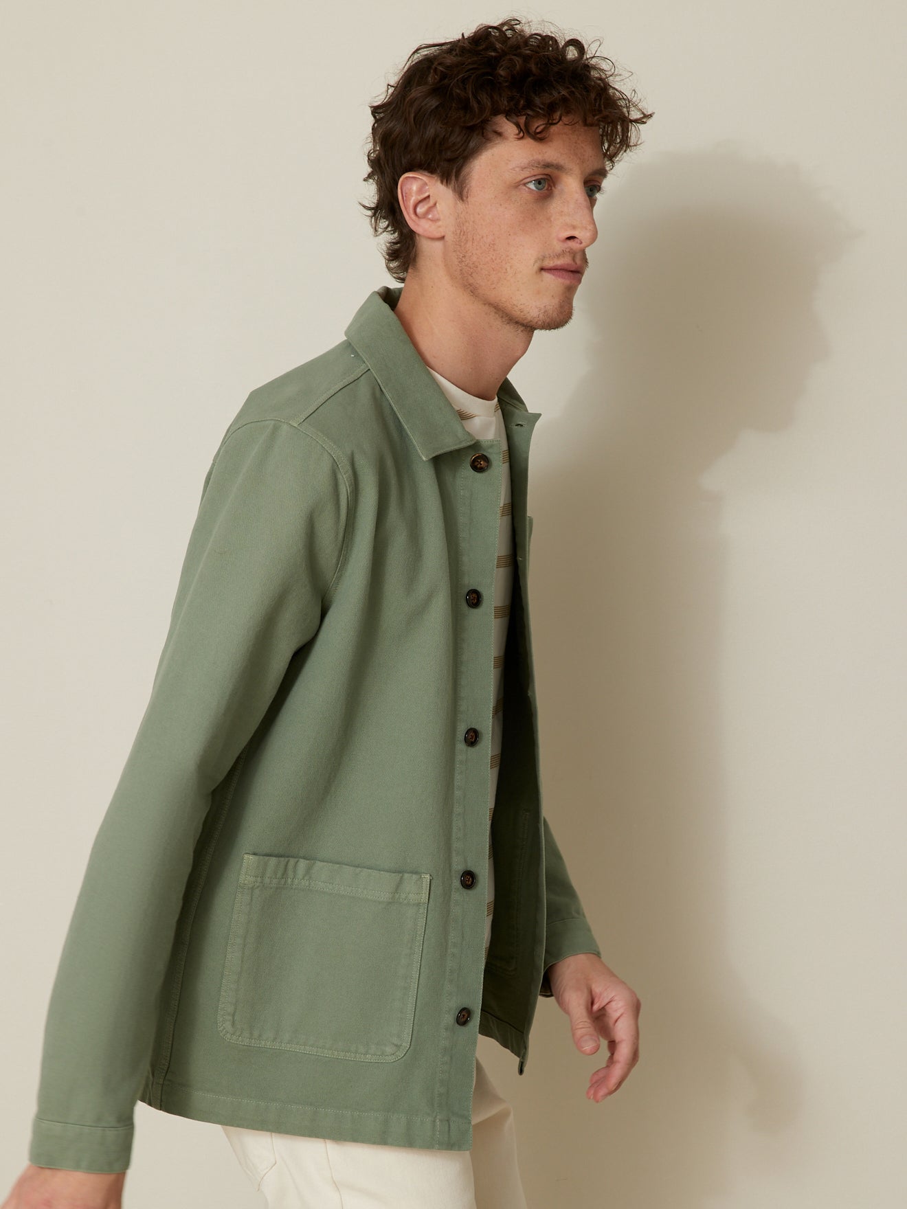 Herrenjacke im Working-Esprit - Twill aus recycelter Baumwolle