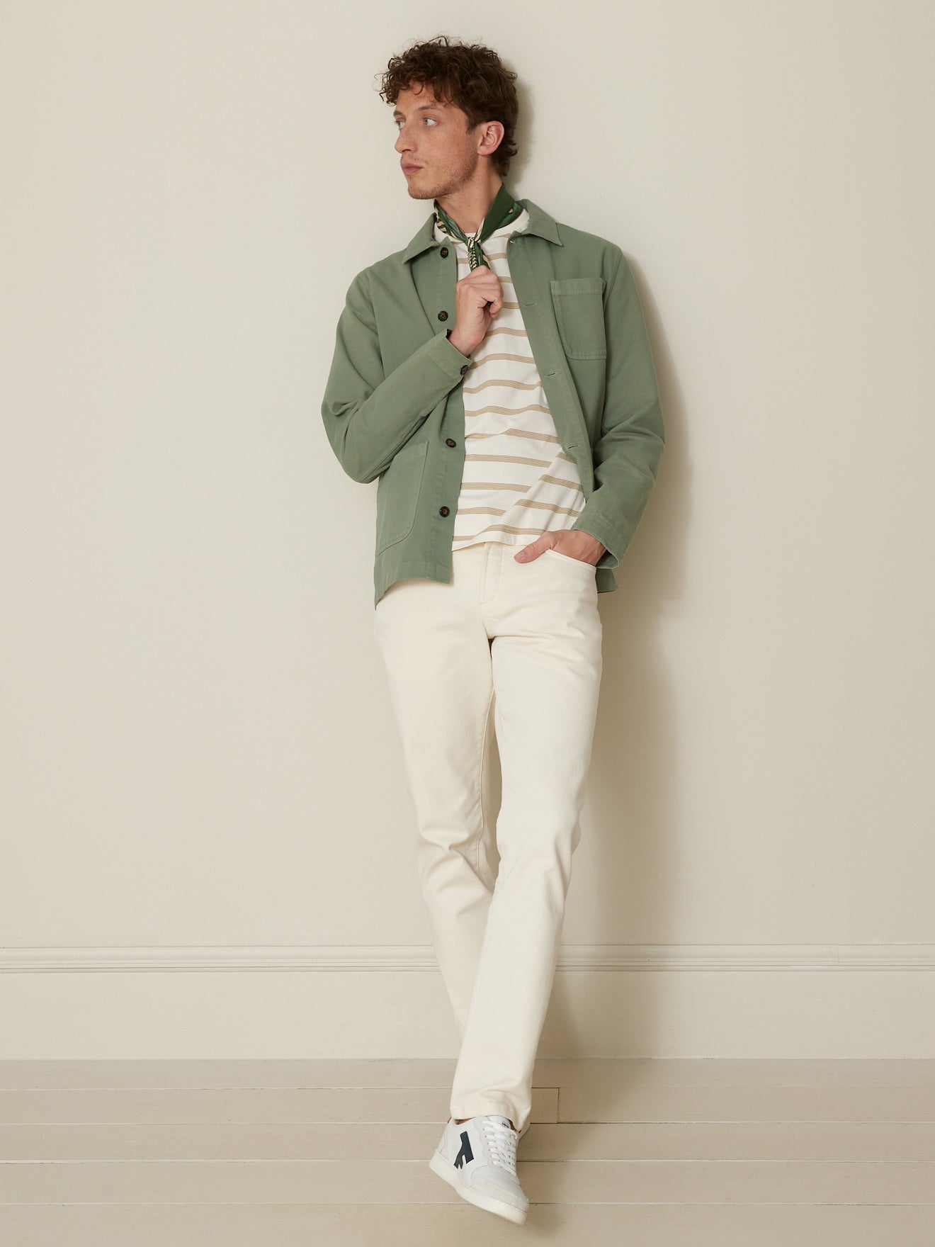 Herrenjacke im Working-Esprit - Twill aus recycelter Baumwolle