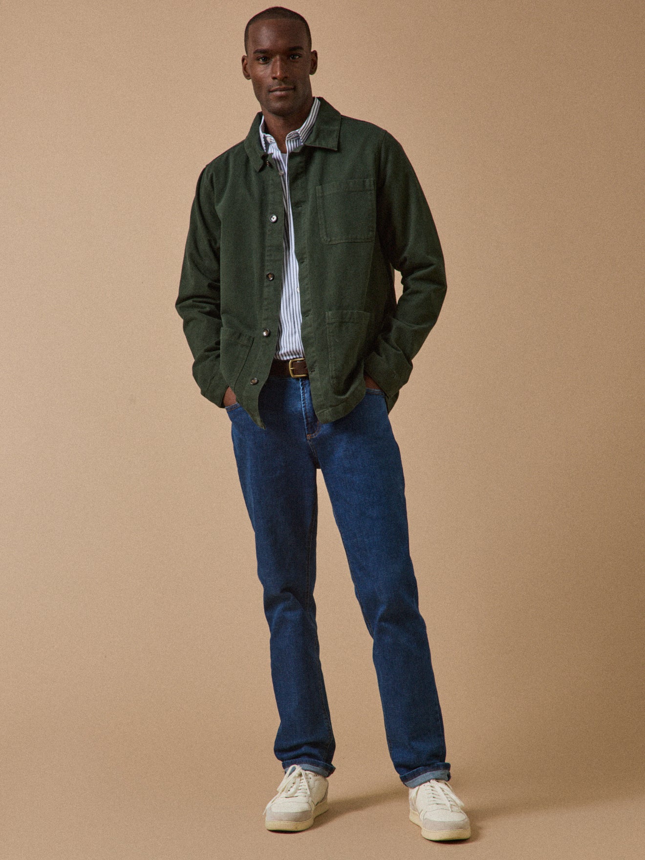 Herrenjacke im Working-Esprit - Twill aus recycelter Baumwolle