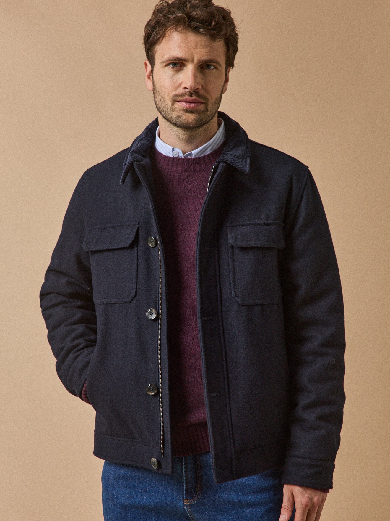 Herrenjacke aus warmem Wolltuch