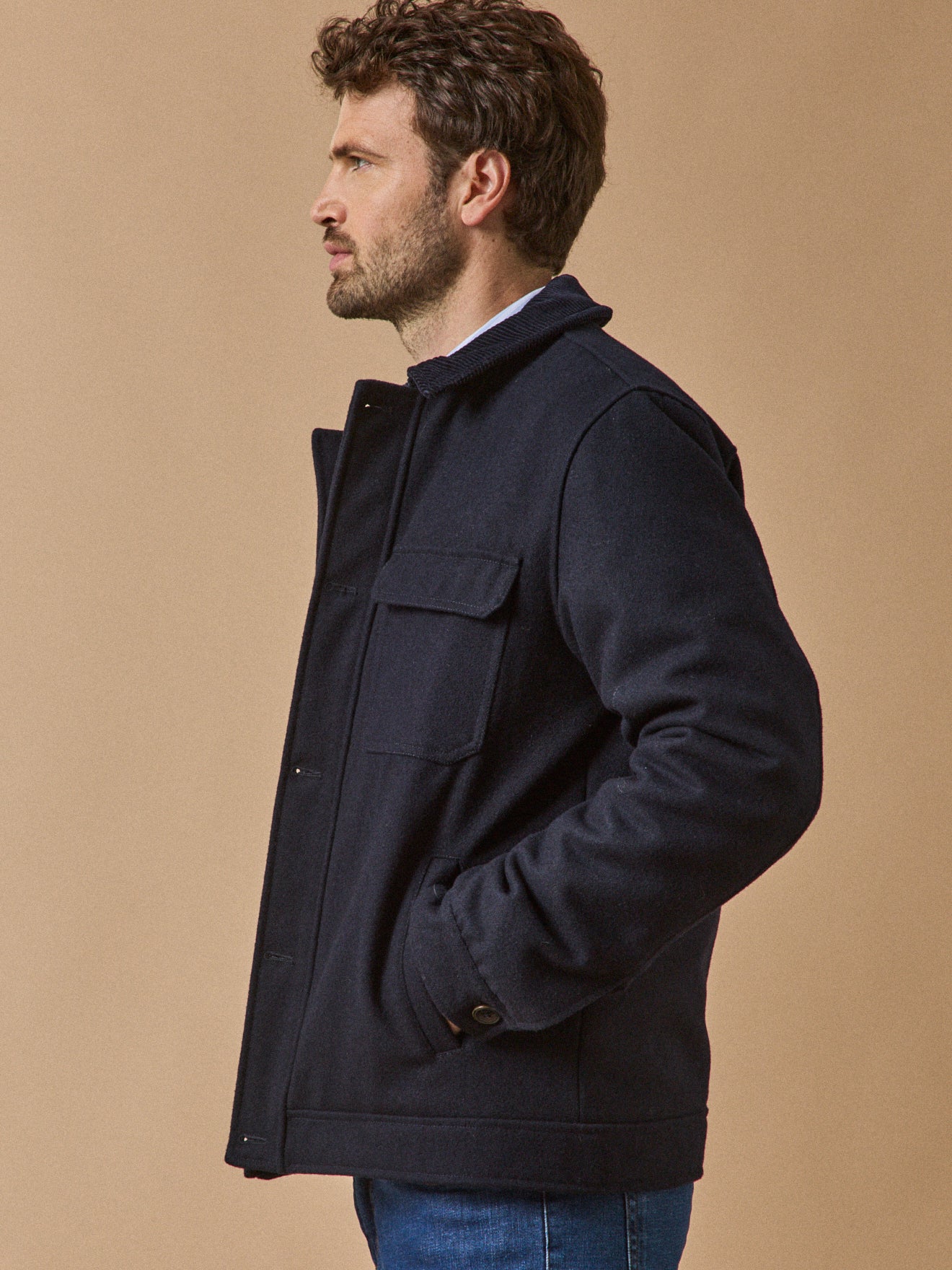 Herrenjacke aus warmem Wolltuch