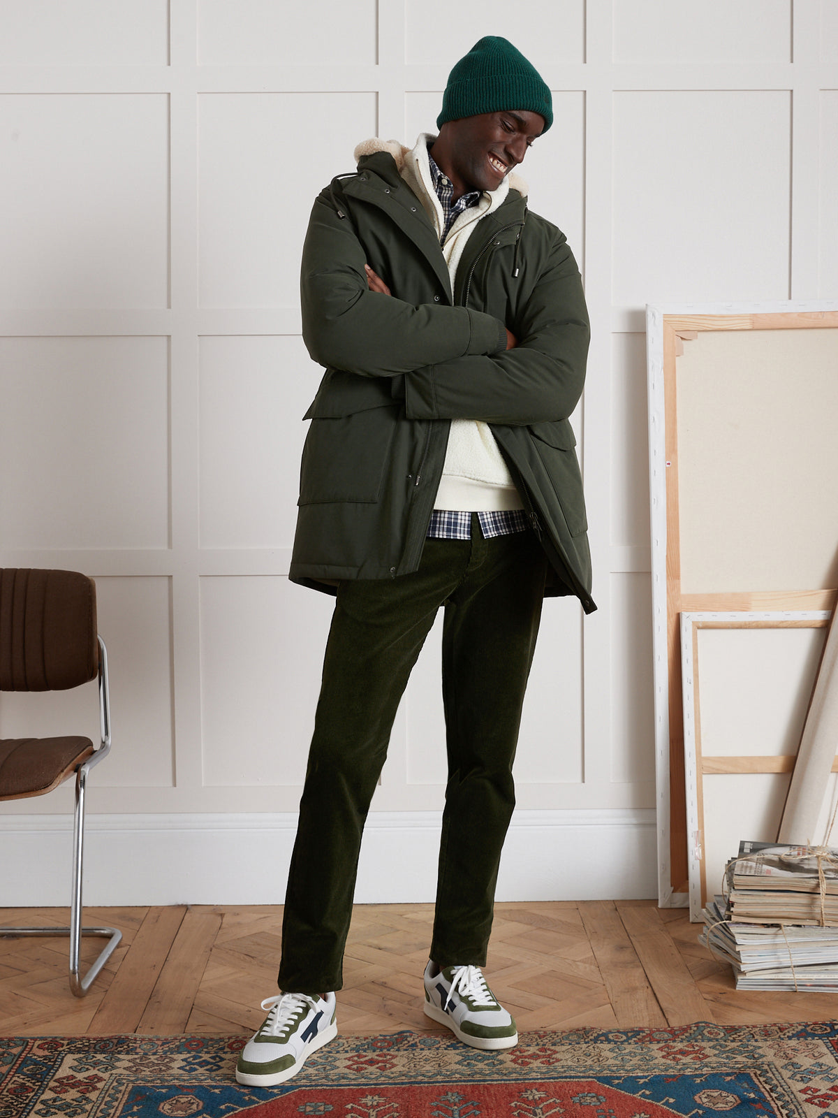 Parka chaude mi-longue casual homme
