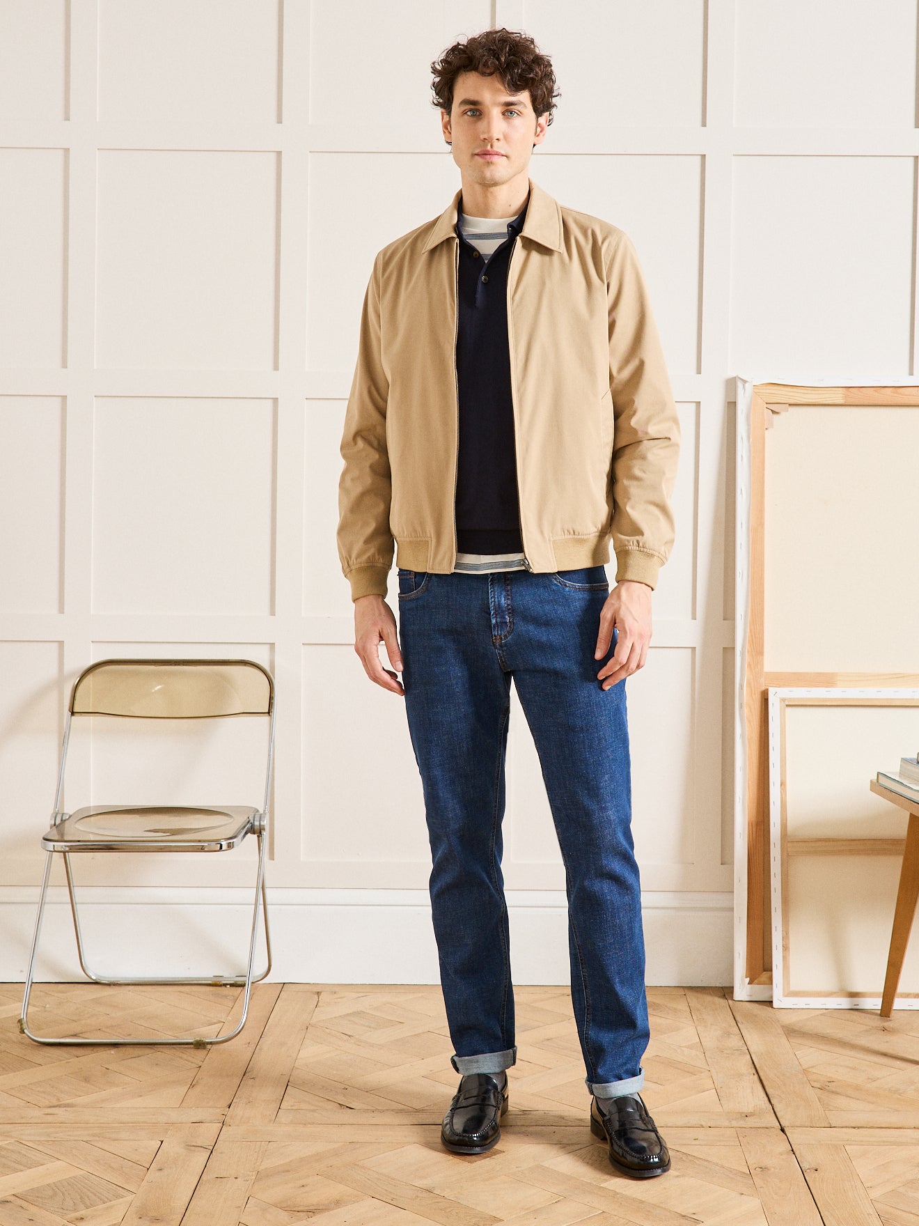 Blouson uni zippé homme