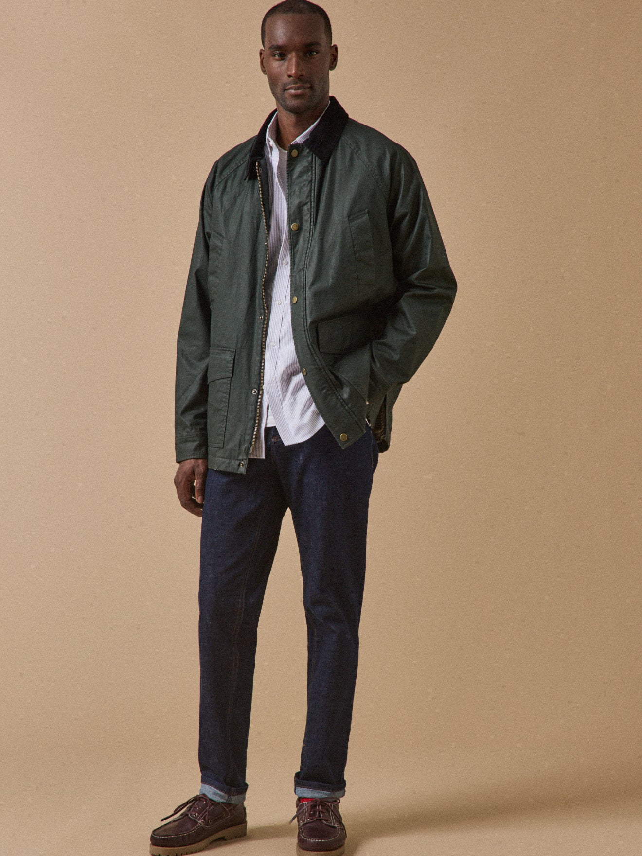 Herrenjacke aus beschichteter Baumwolle