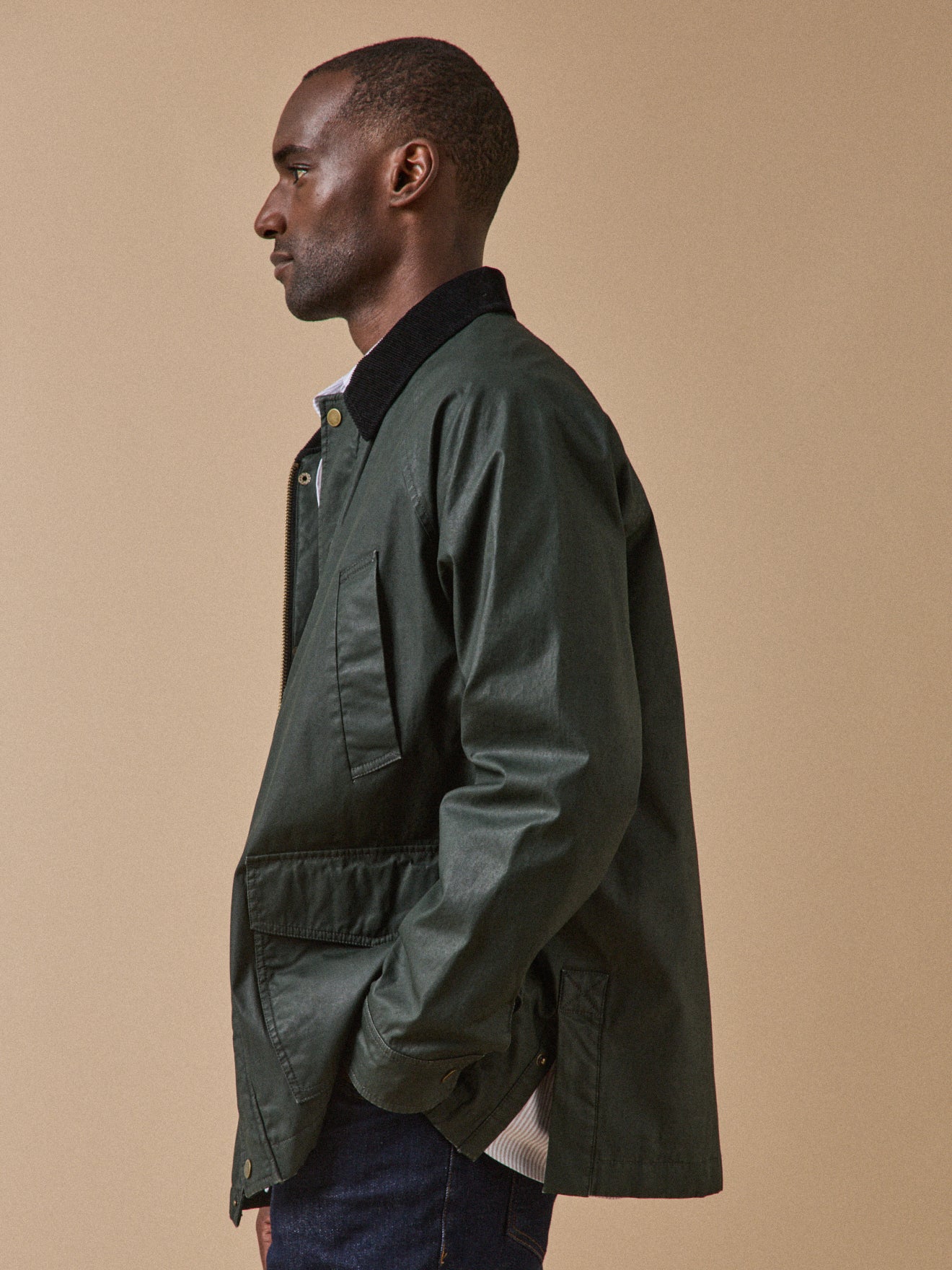 Herrenjacke aus beschichteter Baumwolle