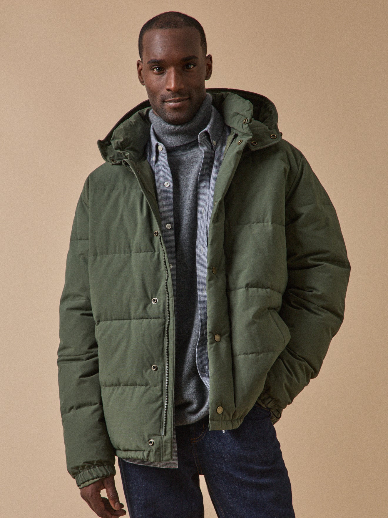 Kurze Herren-Daunenjacke