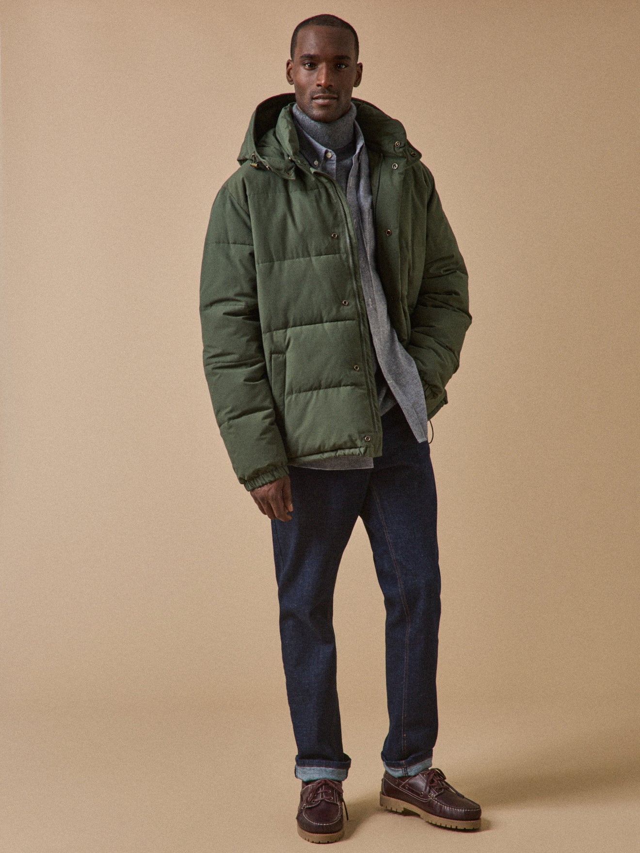 Kurze Herren-Daunenjacke