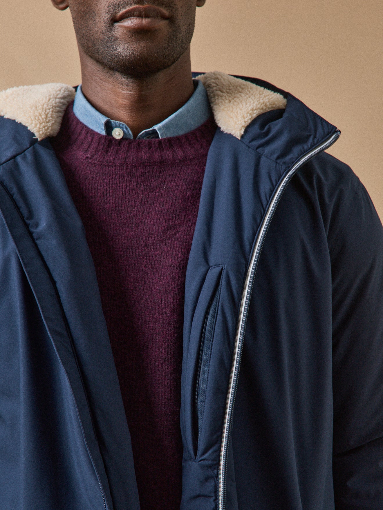 Parka longue imperméable homme