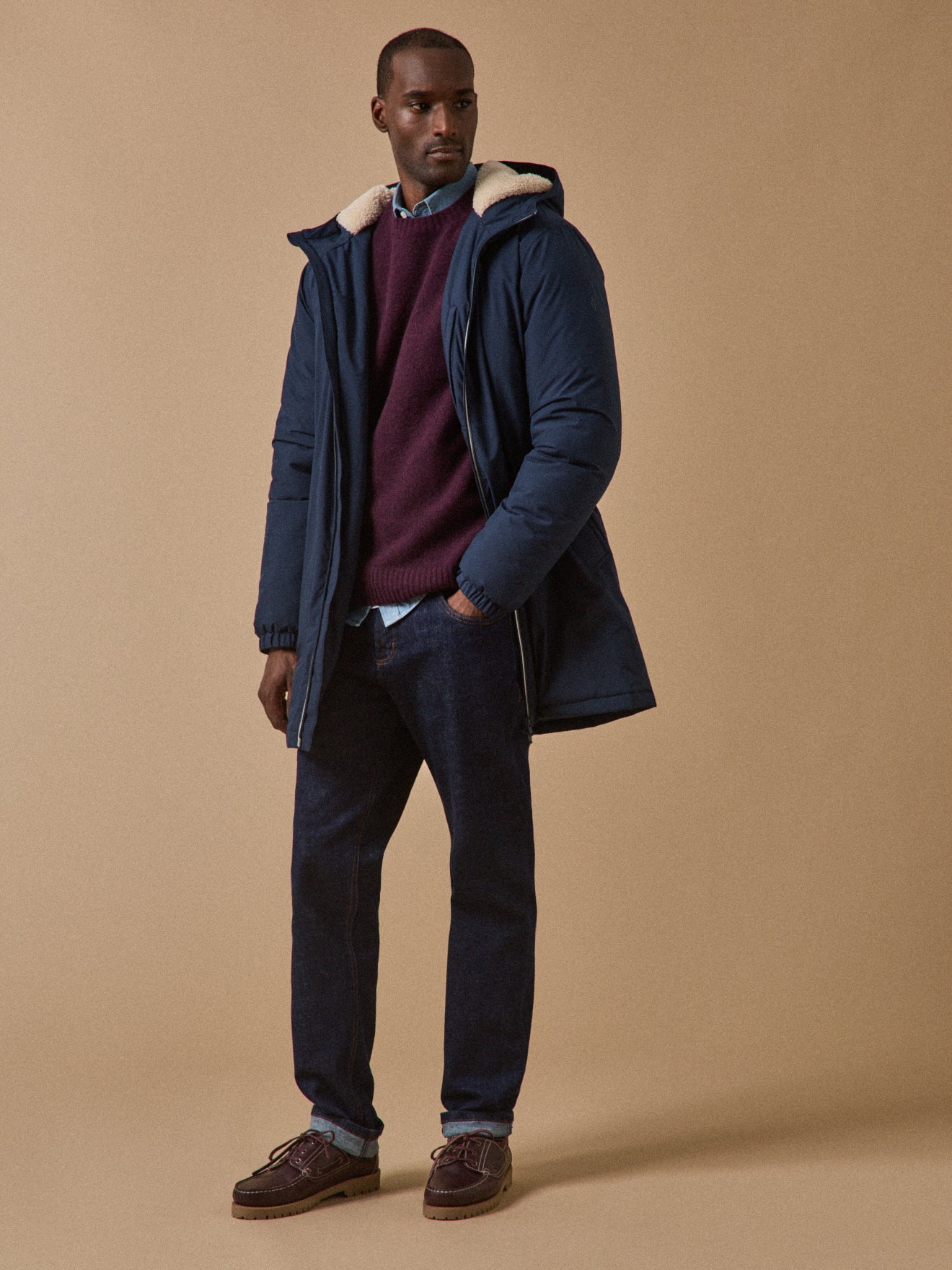 Parka longue imperméable homme