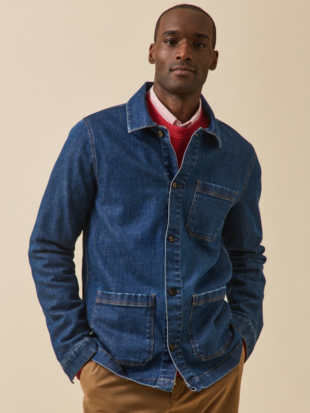 Veste worker homme denim coton recyclé