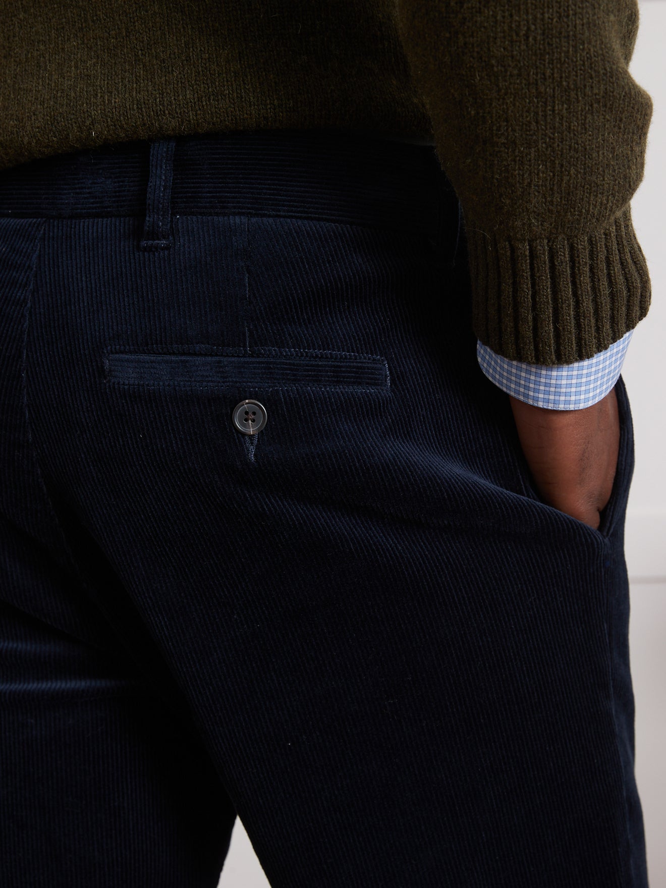 Regular Fit Herren-Chinohose aus Velours