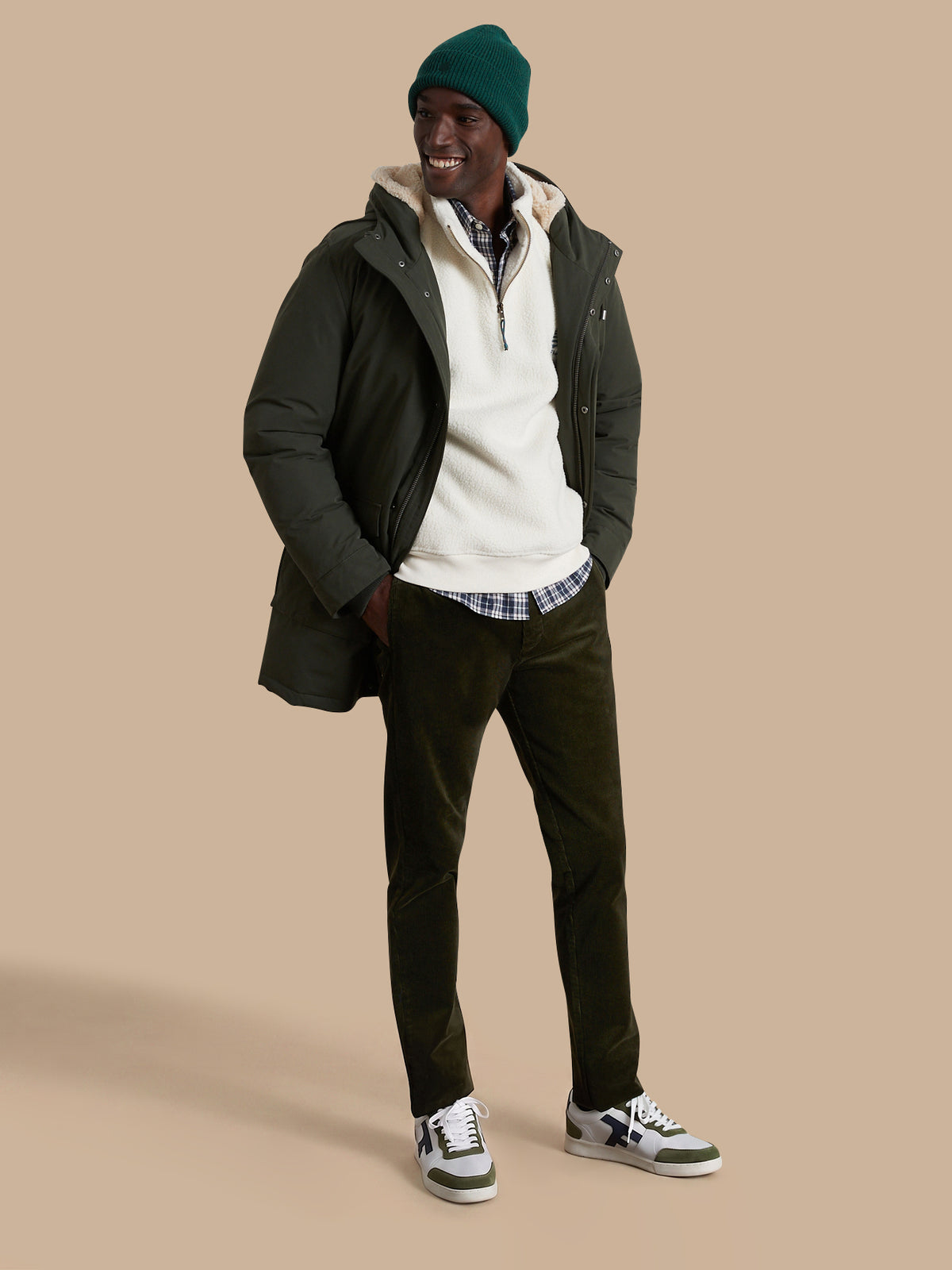 Chino velours regular homme