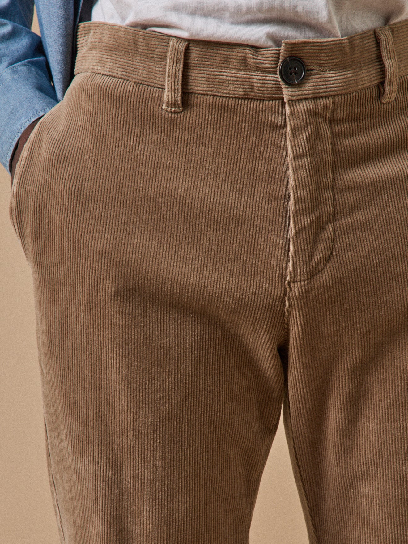 Regular Fit Herren-Chinohose aus Velours