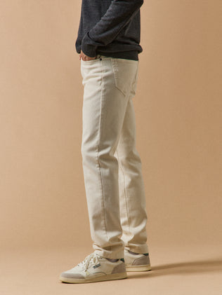 Herren-Jeans, regular, in Ecru aus Bio-Baumwolle