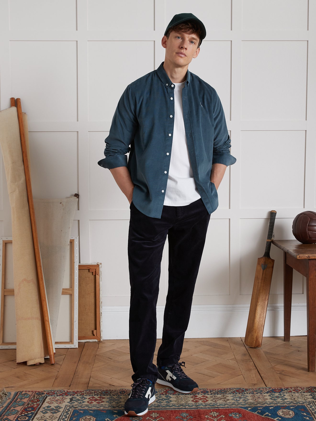 Pantalon taille élastiquée velours grosses côtes homme