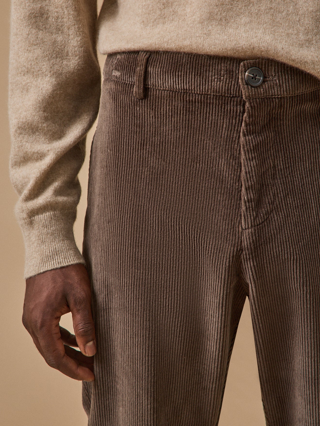 Pantalon taille élastiquée velours homme