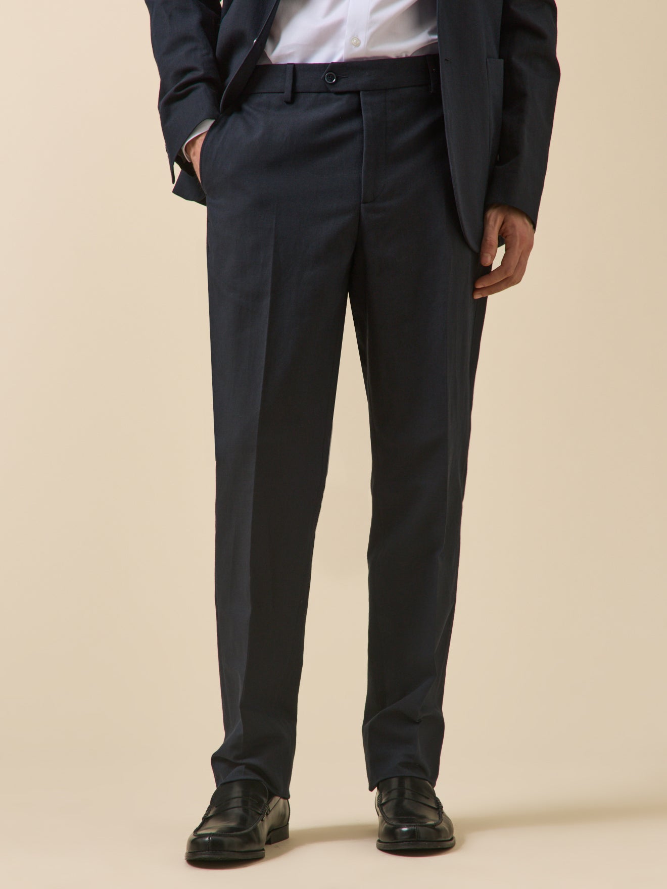 Pantalon de costume homme coton et lin