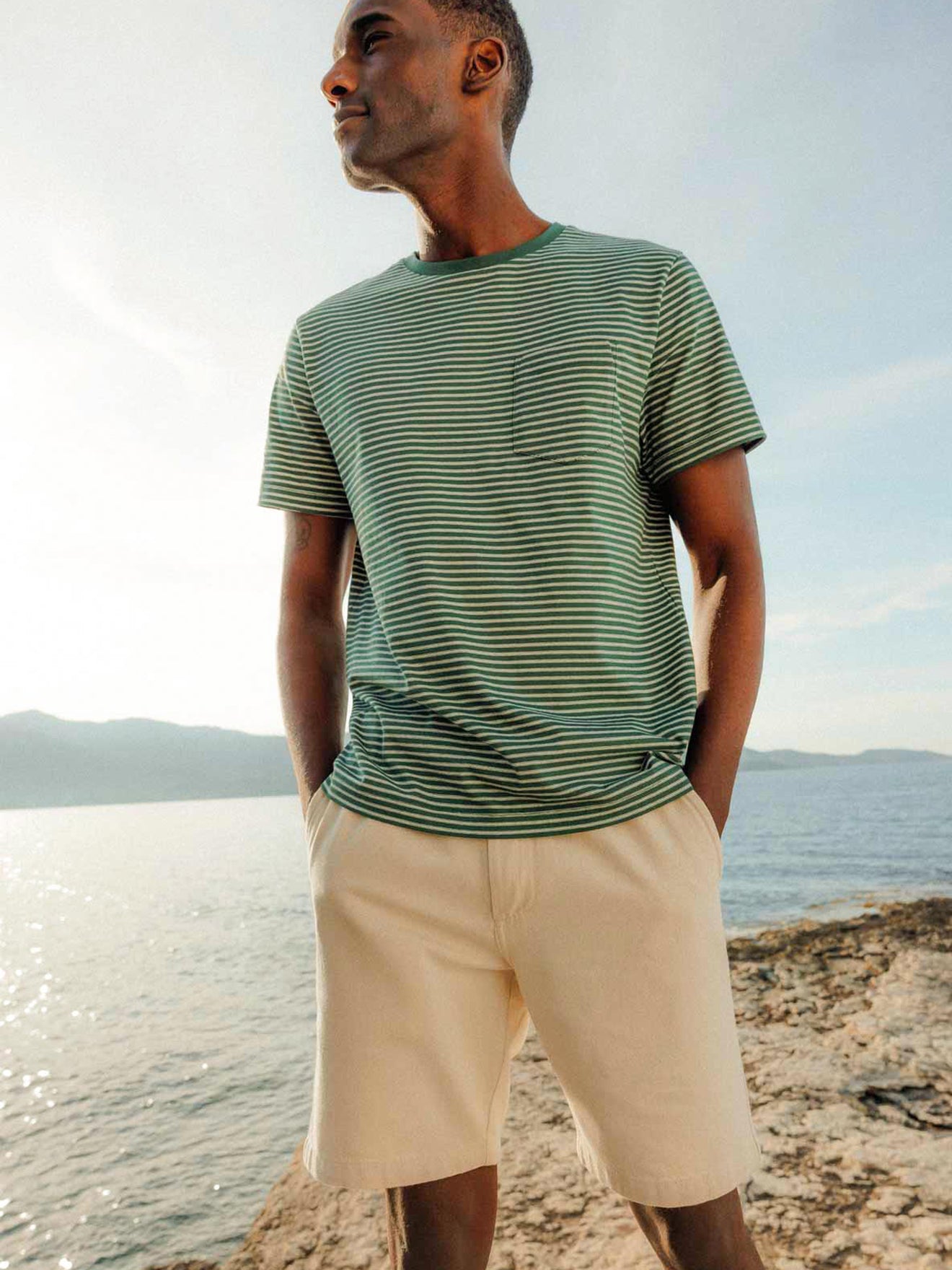 Bermuda sergé homme taille élastiquée