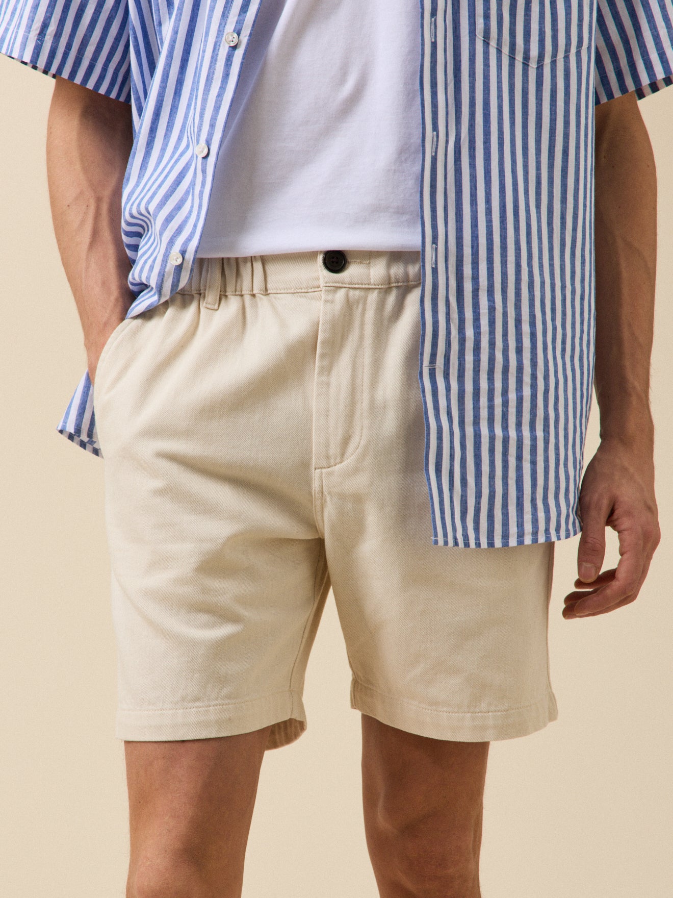 Bermuda sergé homme taille élastiquée