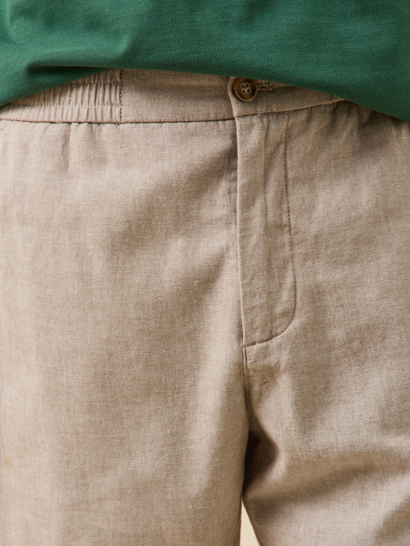 Herren-Bermudas aus Baumwolle und Leinen mit Stretch-Anteil mit Elastikbund