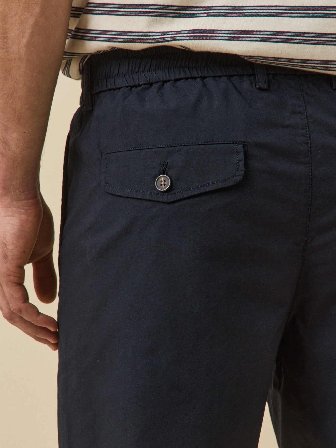 Herren-Bermudas mit Elastikbund aus knackiger Popeline