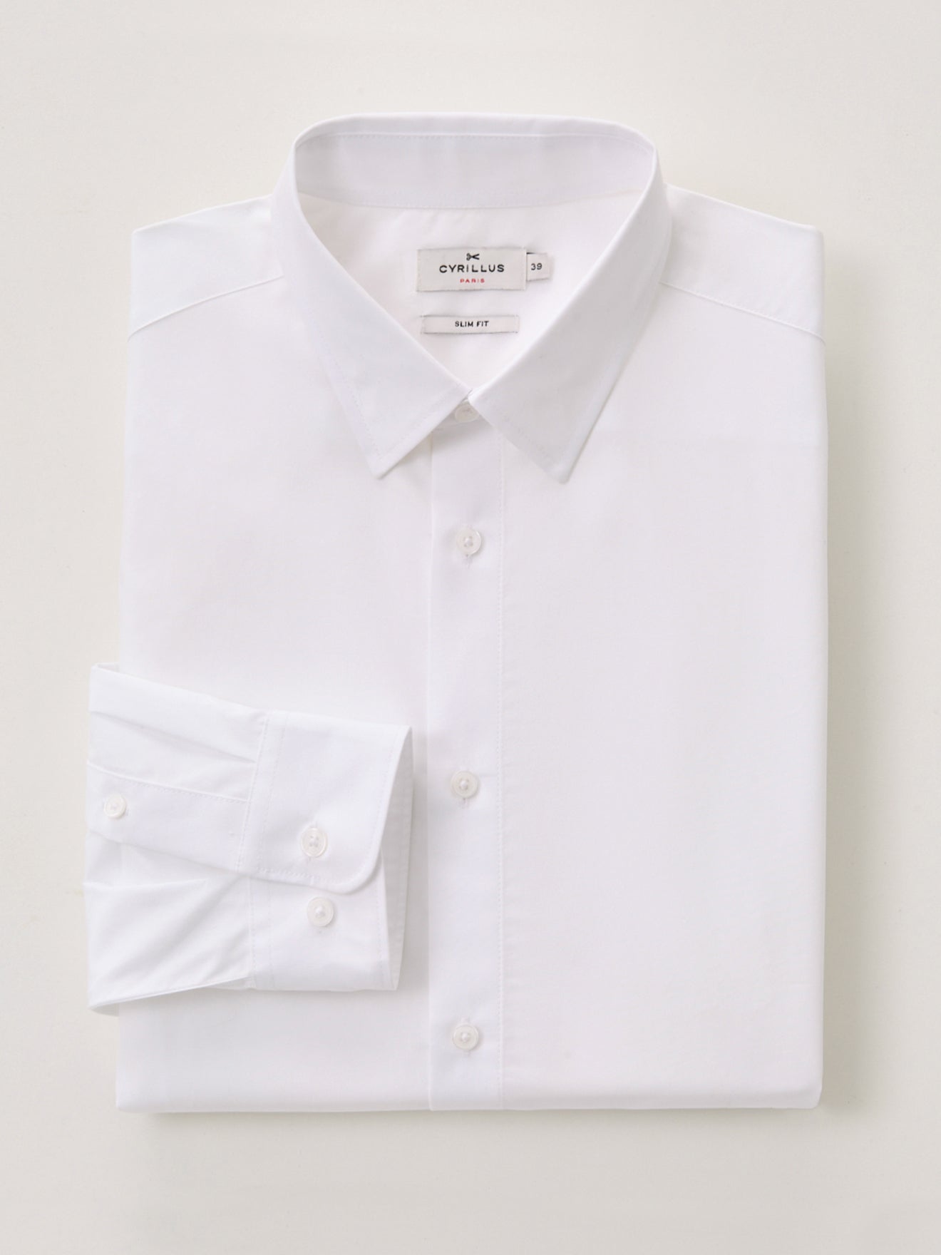 Einfarbiges Herren Slim Fit Hemd aus Easy Care-Popeline