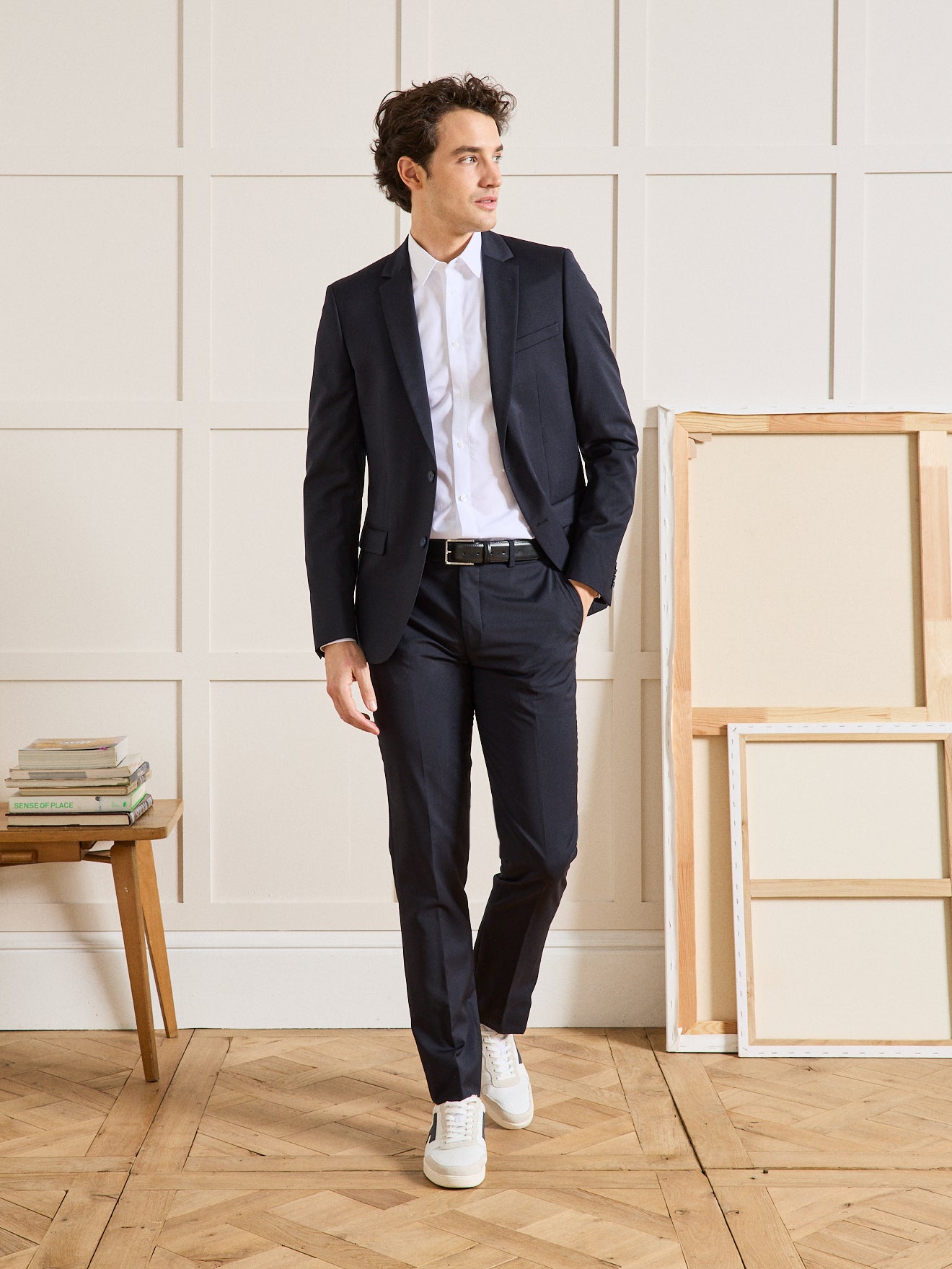 Einfarbiges Herren Slim Fit Hemd aus Easy Care-Popeline