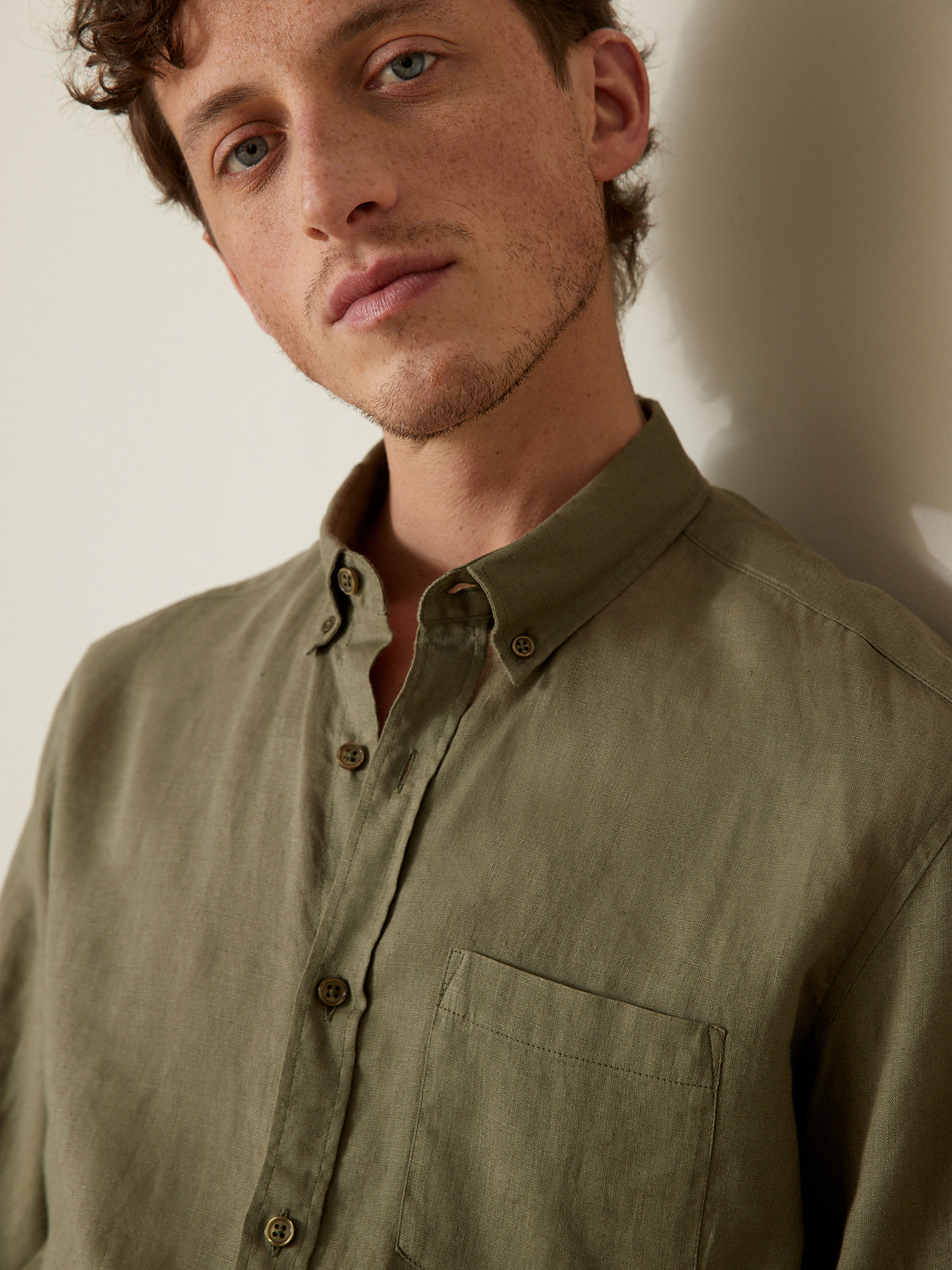 Chemise Regular Fit lin uni homme