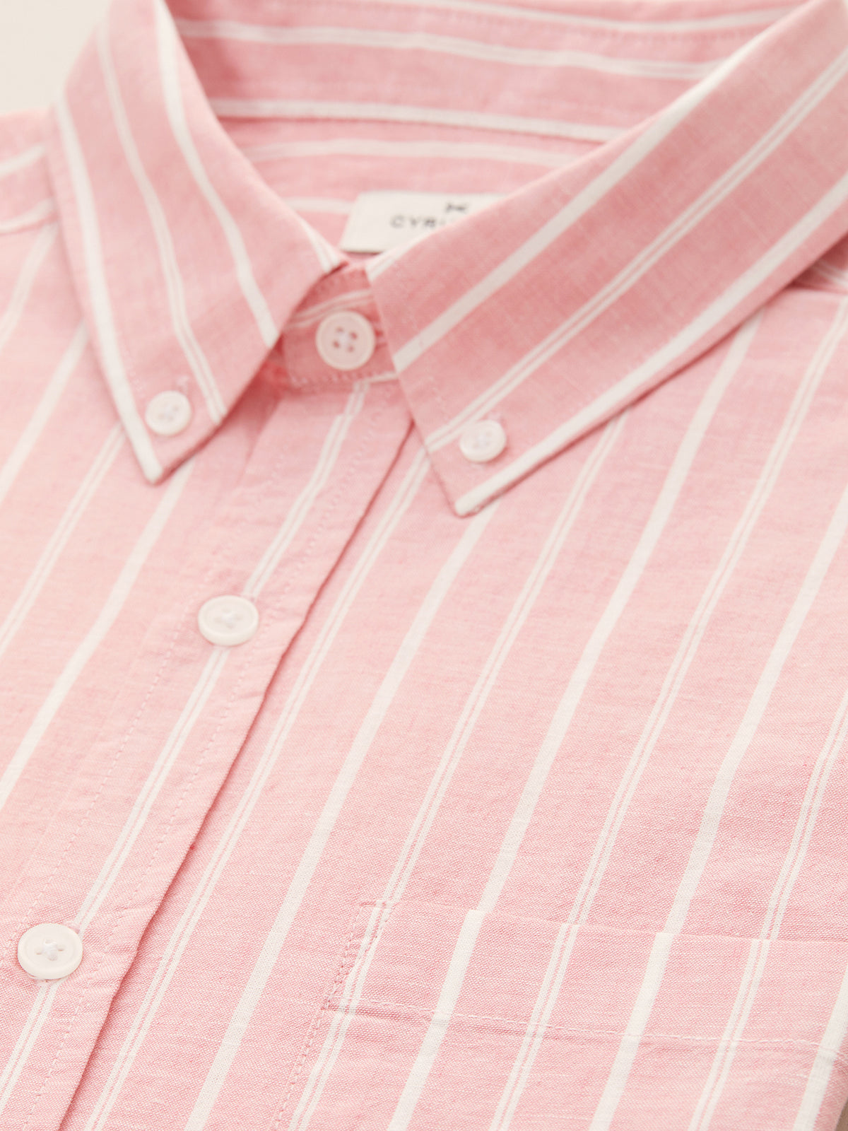 Chemise Regular Fit rayée coton et lin homme