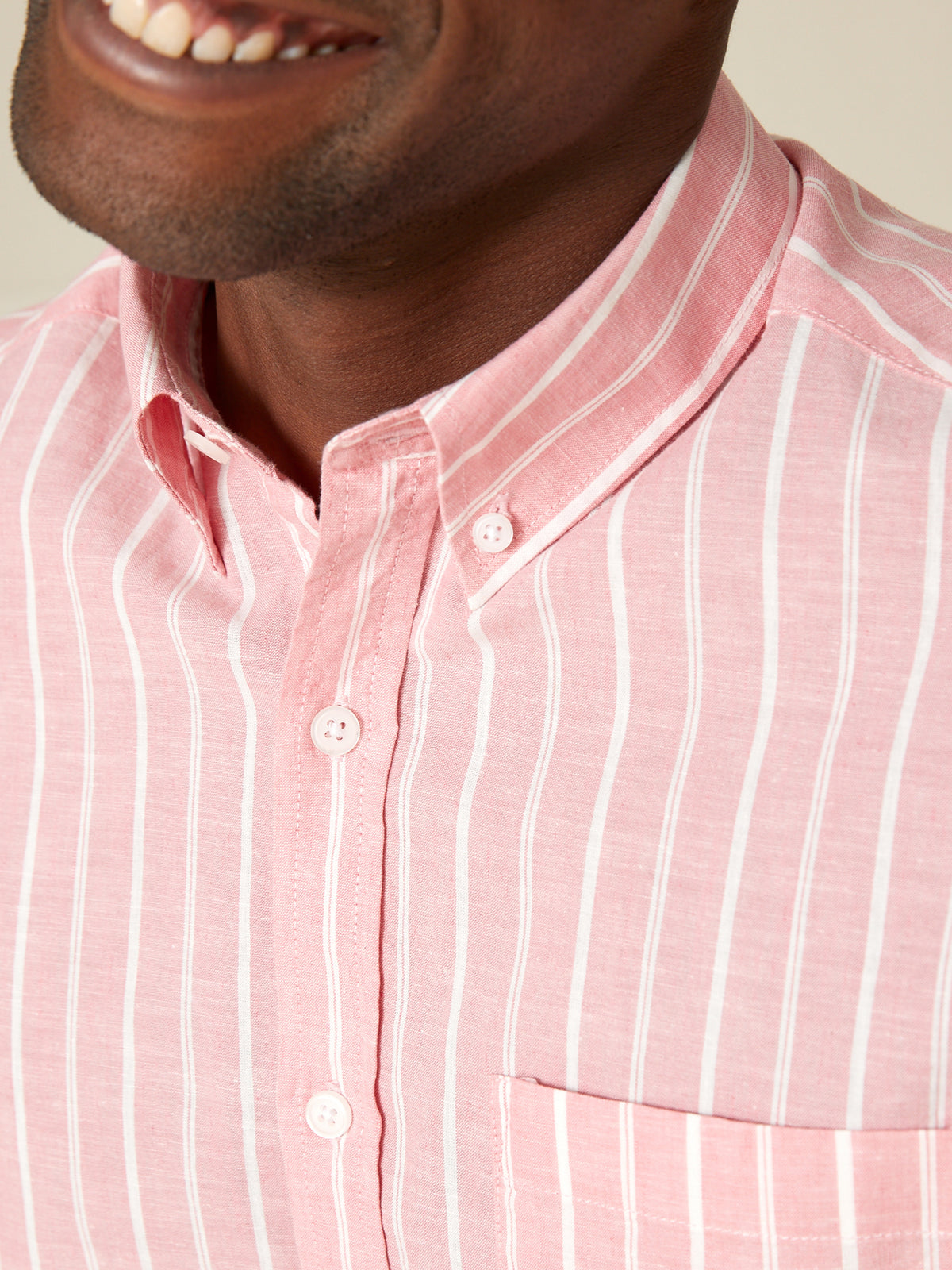 Chemise Regular Fit rayée coton et lin homme