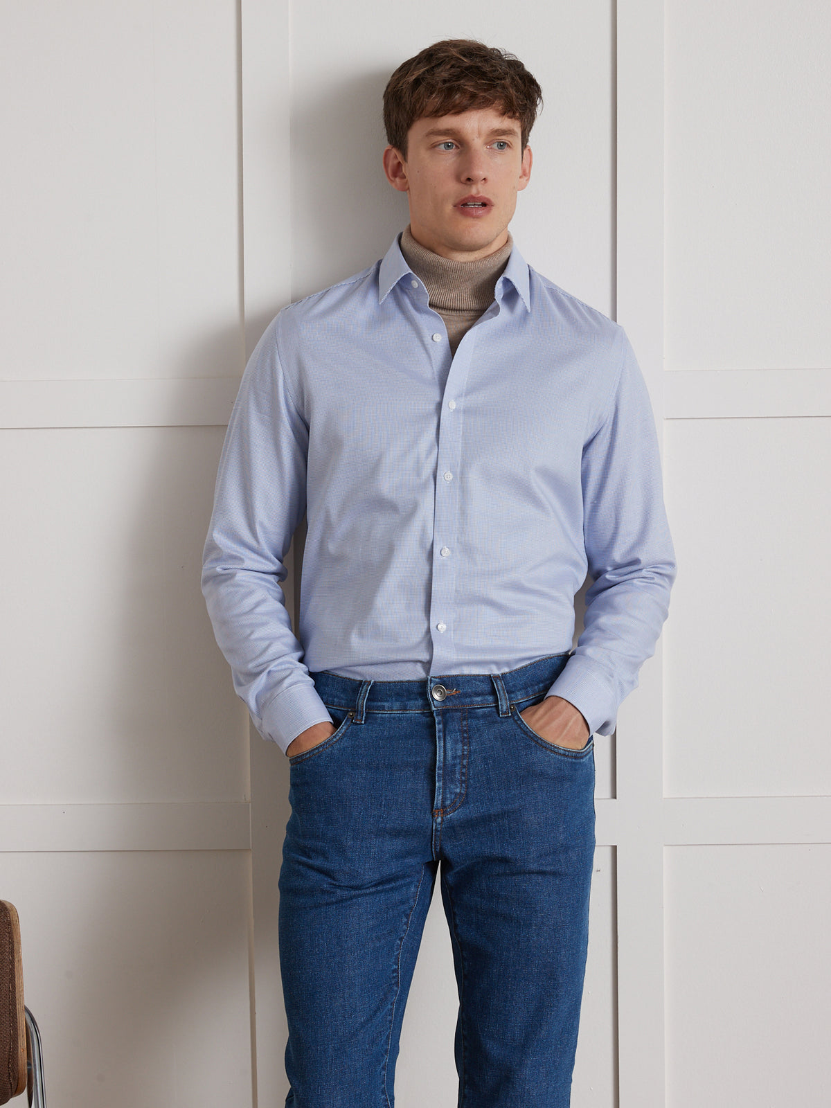 Chemise micro-motifs regular fit homme non iron