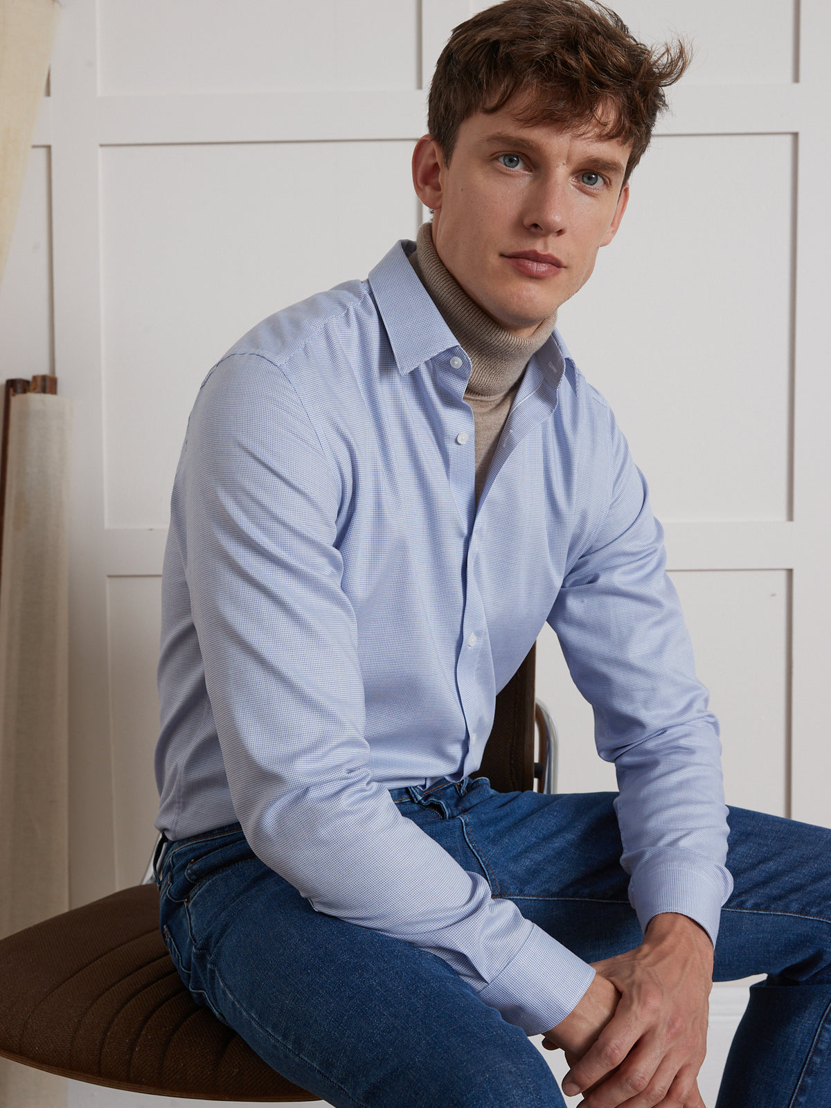 Chemise micro-motifs regular fit homme non iron