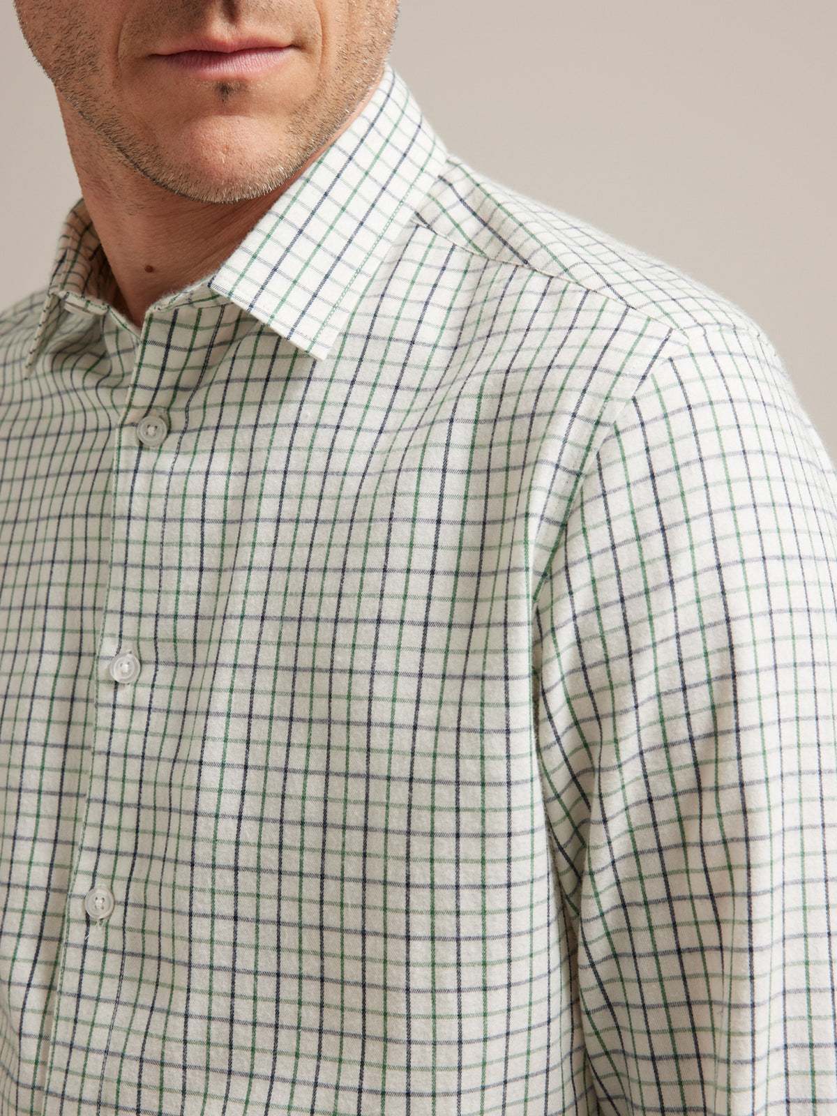 Slim Fit Herrenhemd mit Tattersall-Karos